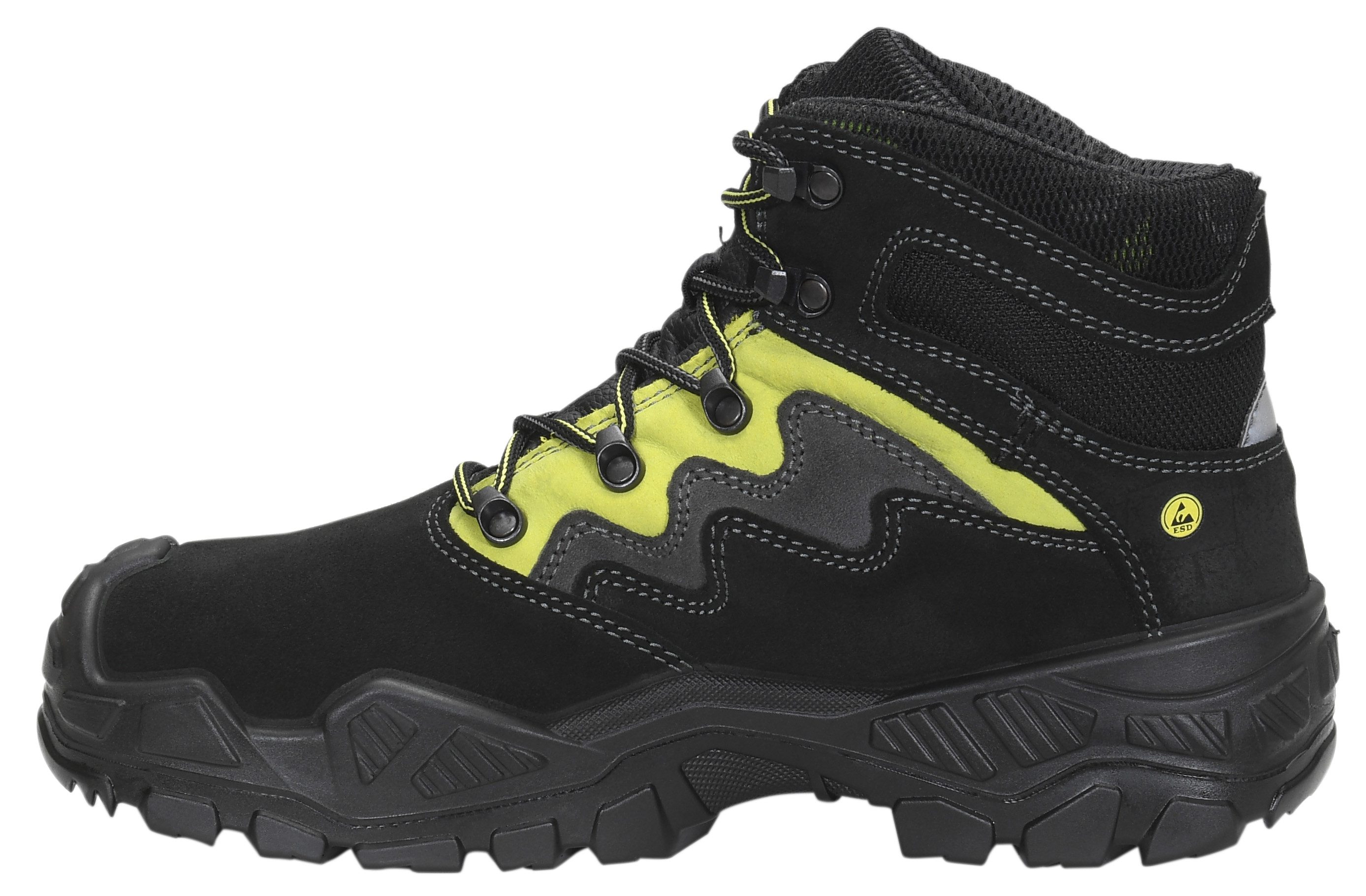 ELTEN MICK black-green Mid ESD S3S Sicherheitsstiefel (Schuhkarton, Paar)