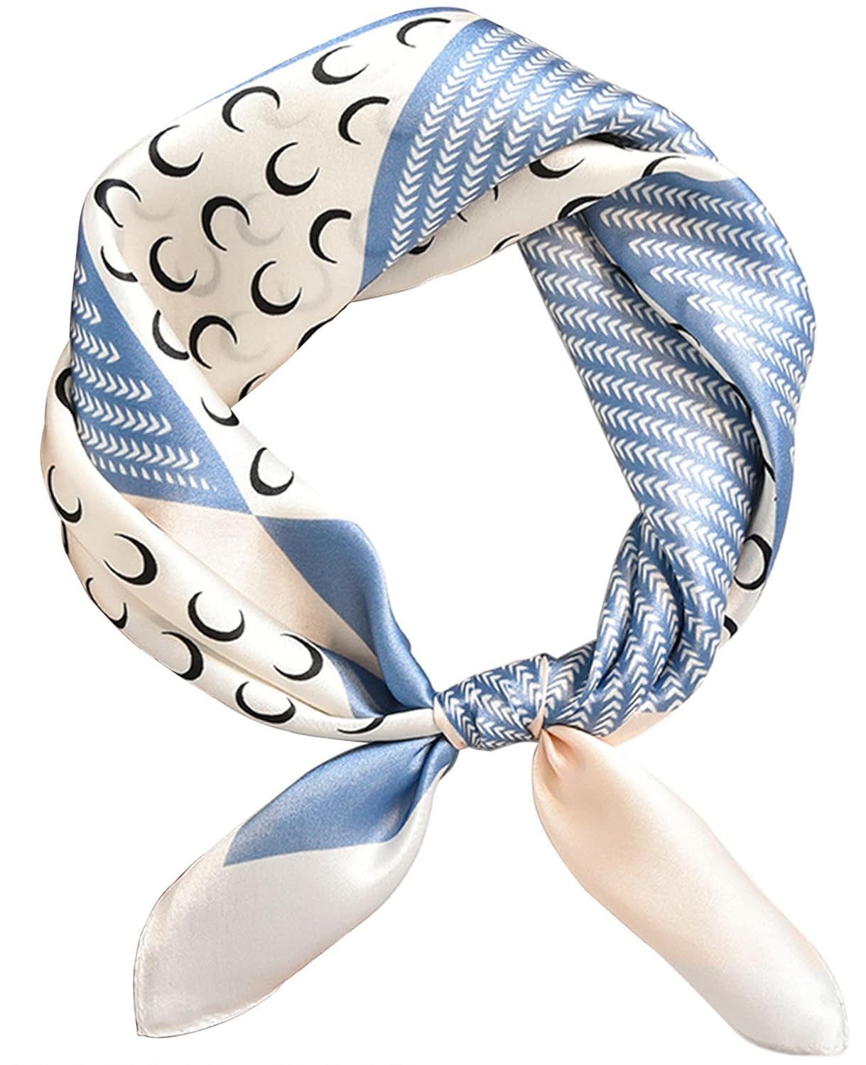 Zaewry Seidentuch Stirnband Quadratischer Haar-Bandanas-Schal für Damen