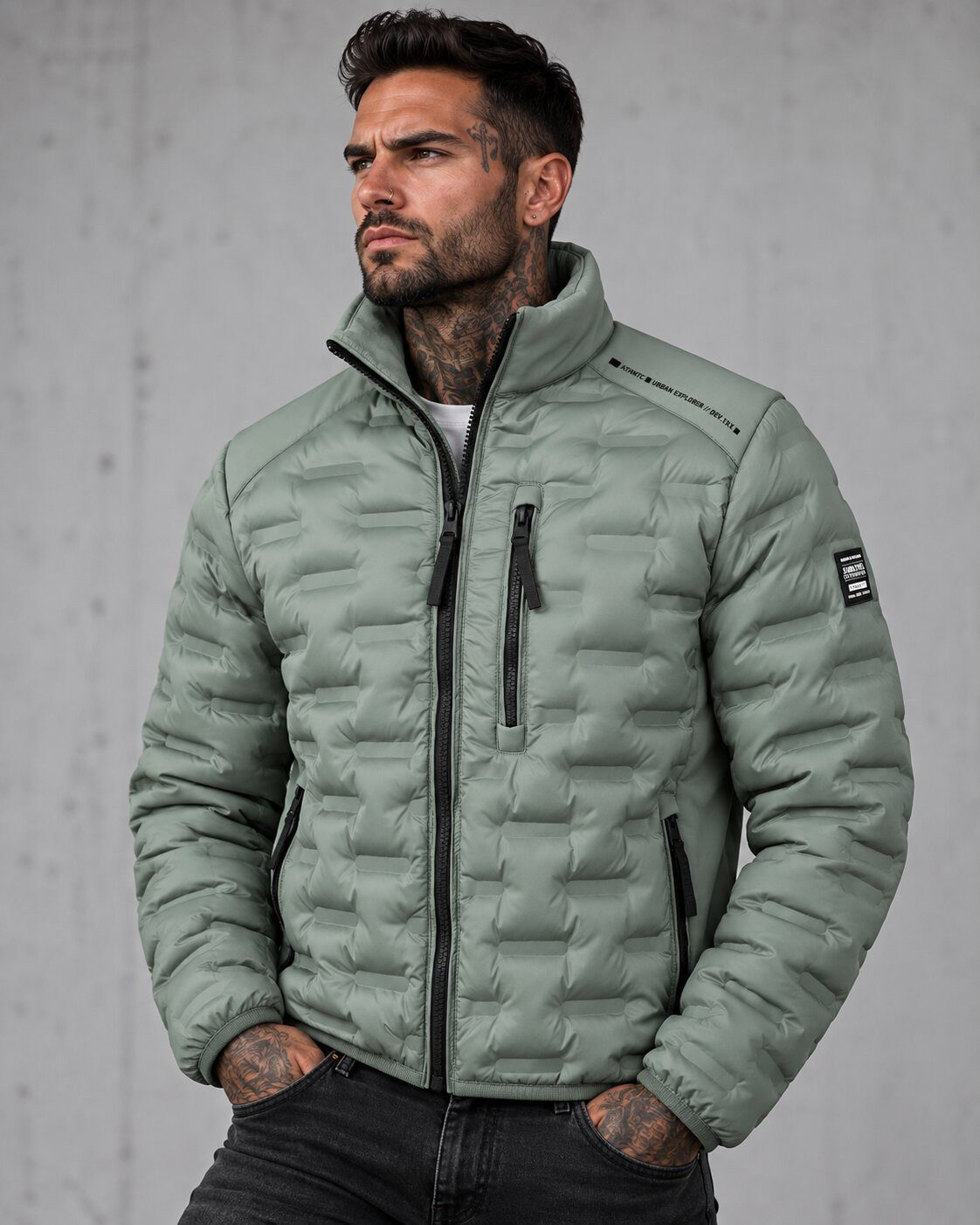 SUBLEVEL Steppjacke Herren Puffer Herbst Winter Jacke Modernes Design Perfekte Passform Hochwertige Verarbeitung, Angenehm weich & bequem