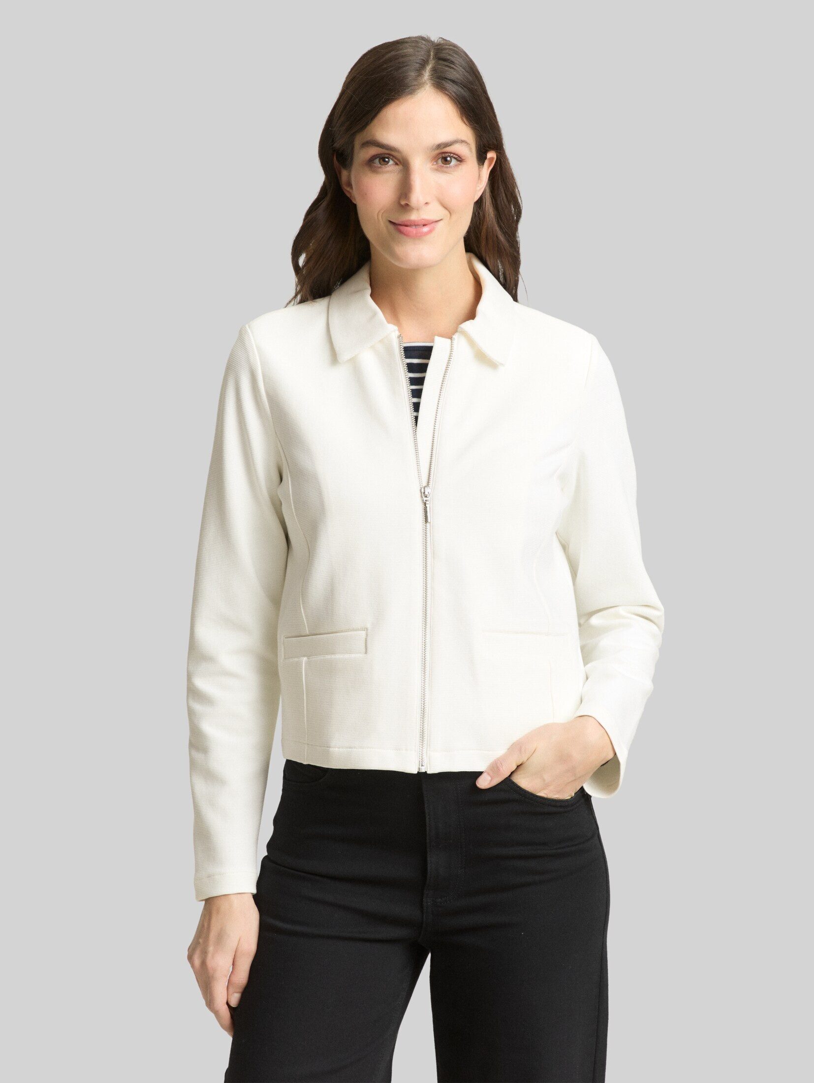 TOM TAILOR Jackenblazer Blazer Regular Fit Jacke mit Reißverschluss