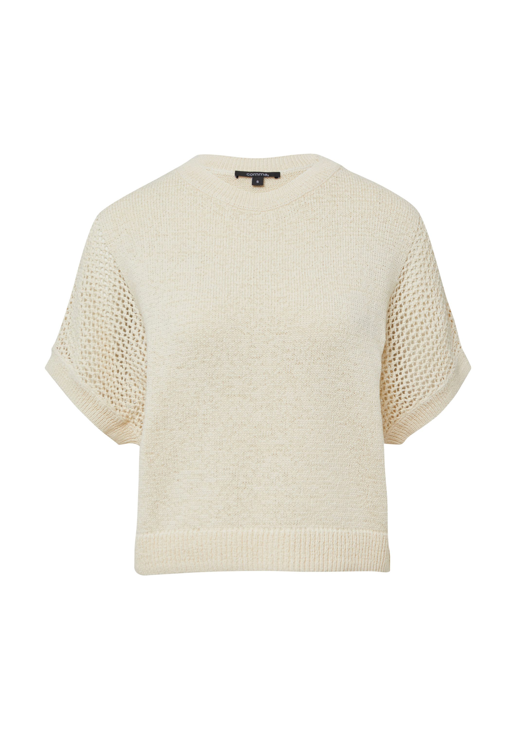 comma Kurzarmpullover Strickpullover Kurzarm-Pullover im Loose Fit aus Ajou günstig online kaufen