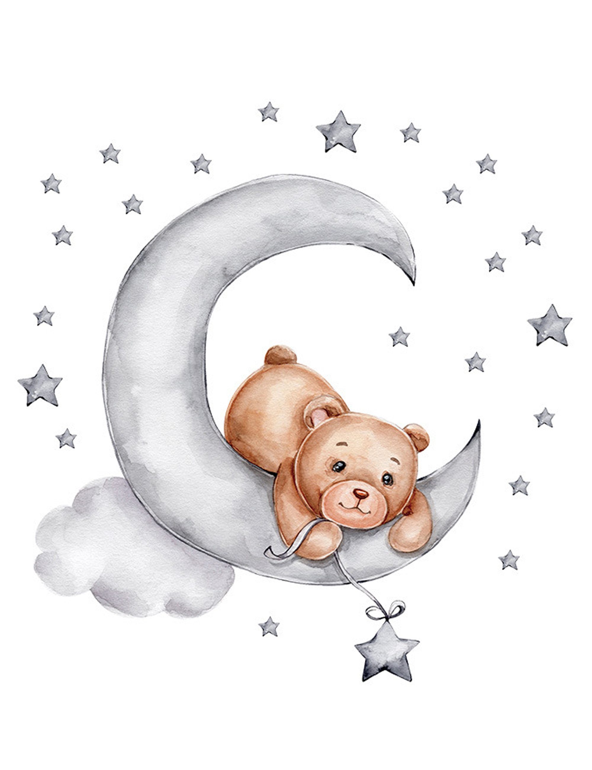 Sipo Wandbild Wandaufkleber Hase, Sterne, Teddybär günstig online kaufen