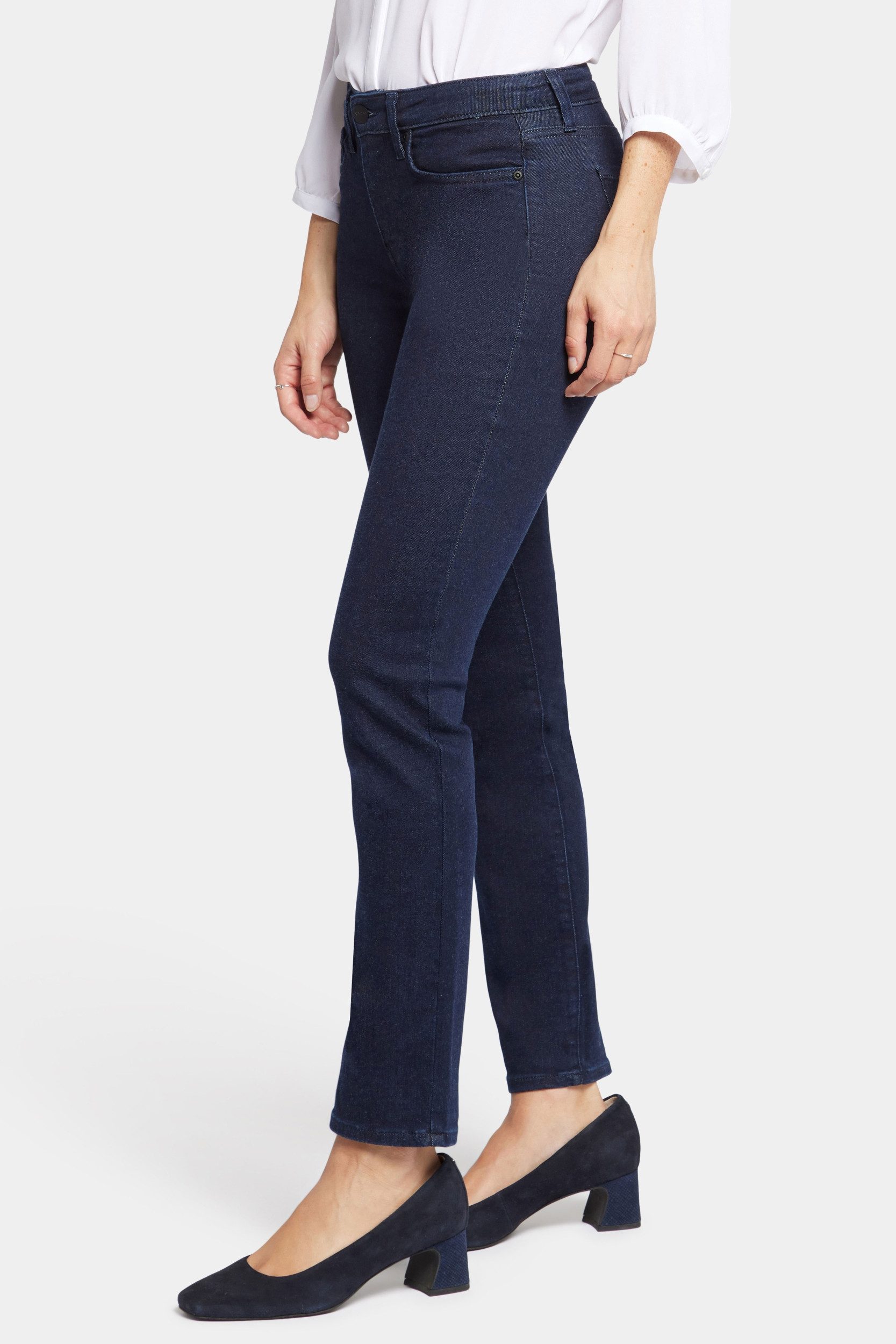 NYDJ Slim-fit-Jeans Sheri Slim Jeans Dunkelblauem Premium Denim