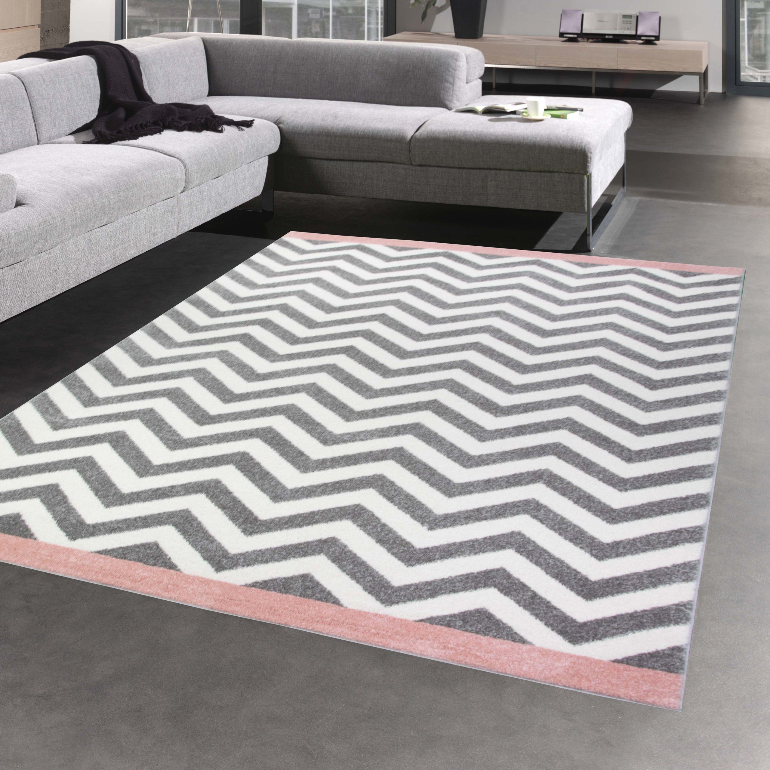 Teppich Teppich modern Skandinavisches Design in Rosa Creme Grau, Carpetia,  rechteckig