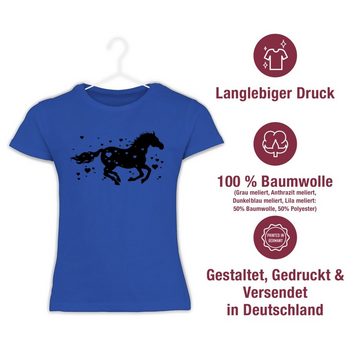 Shirtracer T-Shirt Pferd mit Herzen schwarz - Pferd & Pferde - Mädchen Kinder T-Shirt t-shirt pferd 140 - t shirt mädchen reiten - reiter tshirt