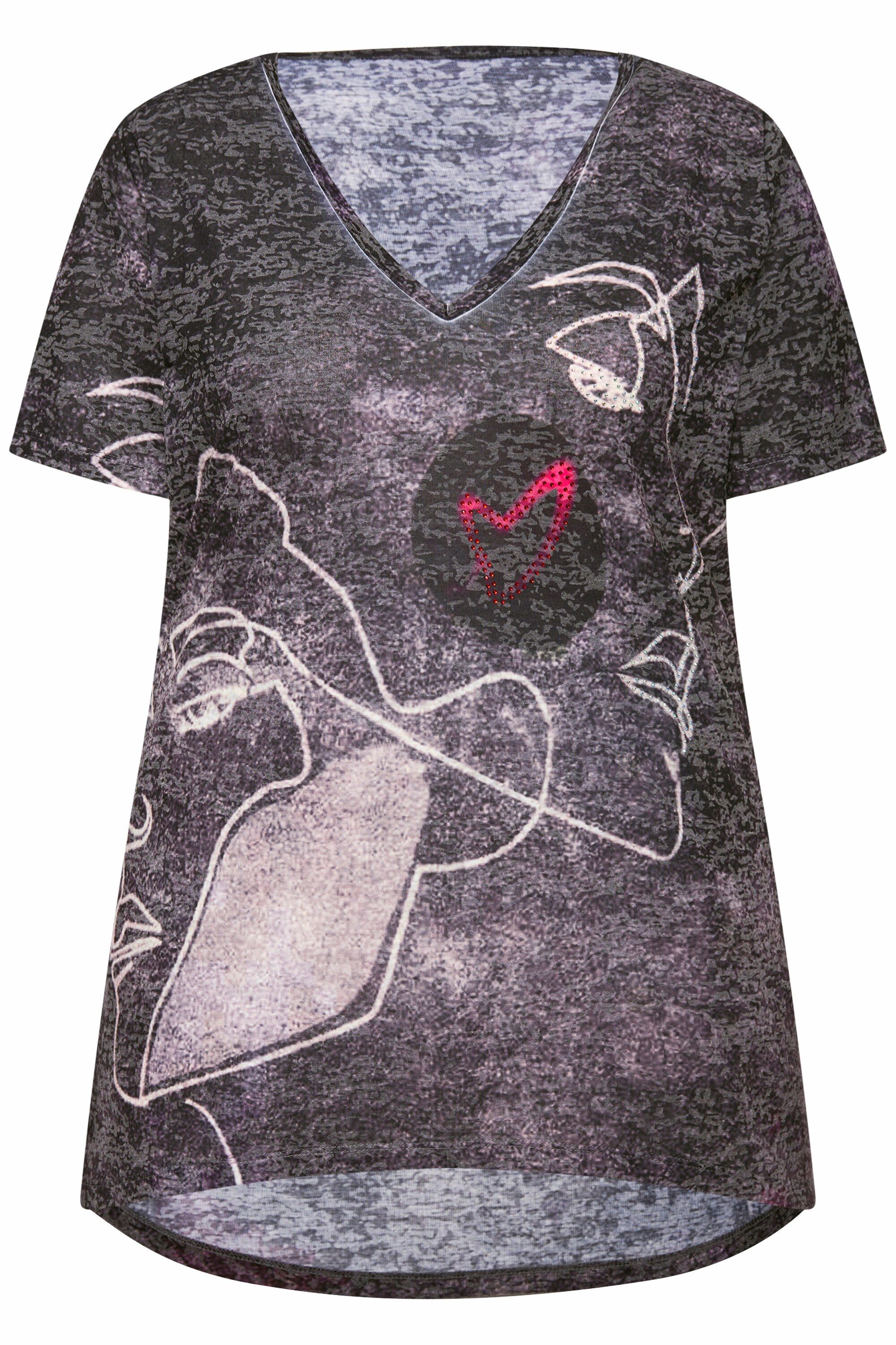 MIAMODA T-Shirt T-Shirt Gesichts-Druck Halbarm günstig online kaufen
