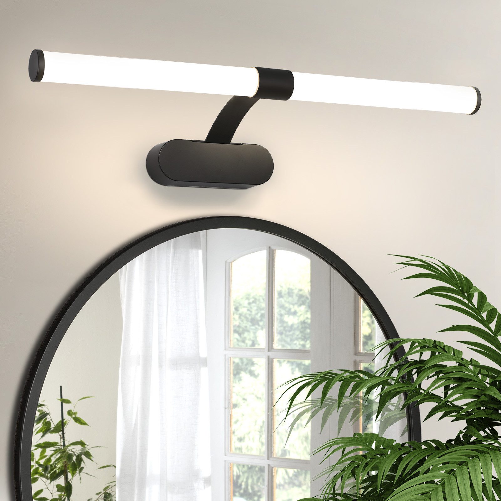 Nettlife LED Spiegelleuchte Zimmer 4000K Spiegellampe Schwarz/Weiß, LED fes günstig online kaufen