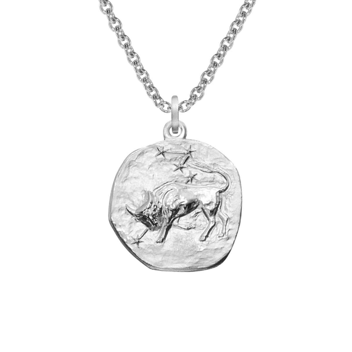 trendor Kette mit Anhänger 08441-05, Sternzeichen Stier mit 925 Silber Ø 16 mm