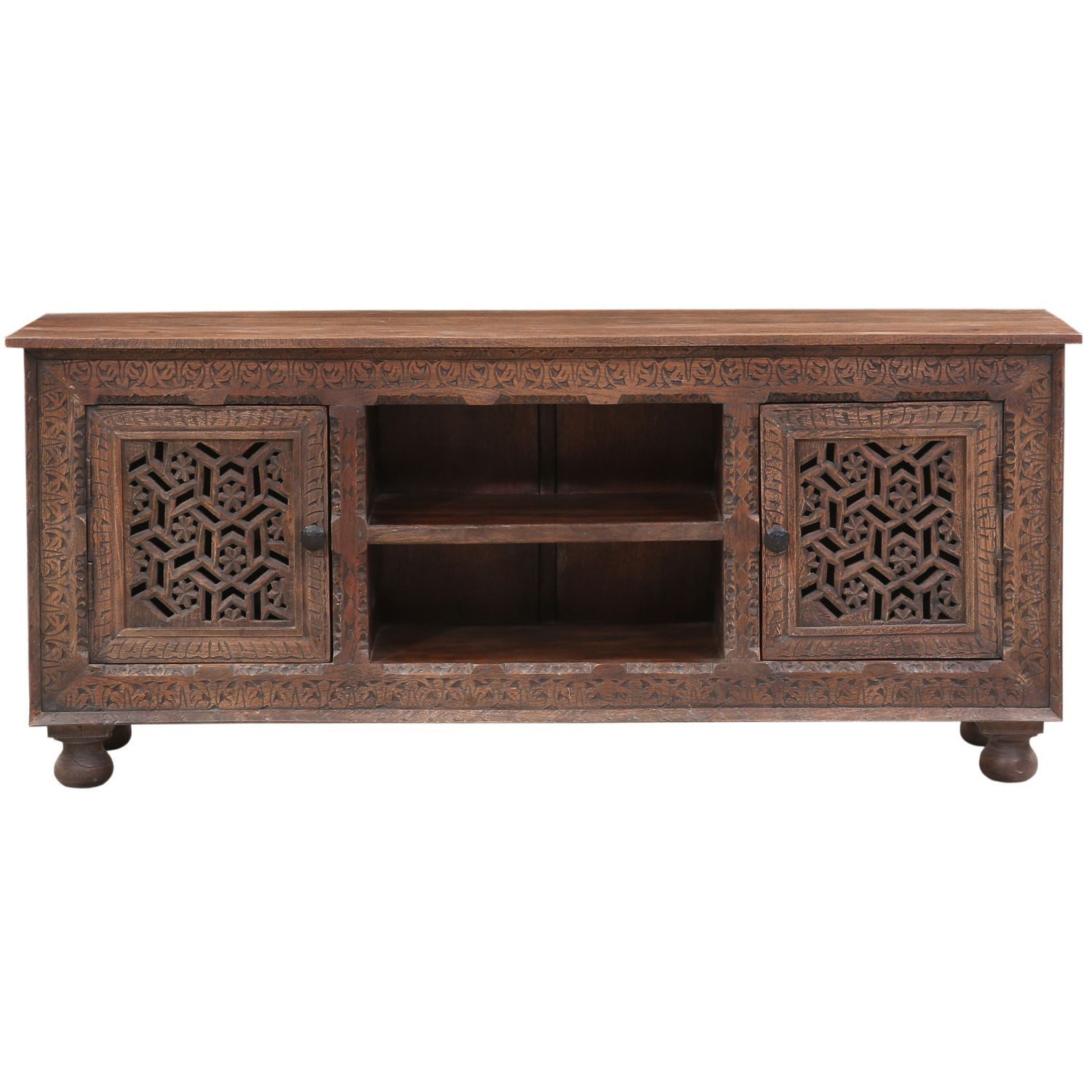 Marrakesch Orient & Mediterran Interior Lowboard Vintage TV Schrank Board Bank Lowboard Pedro Braun 150cm (1 St), Handarbeit