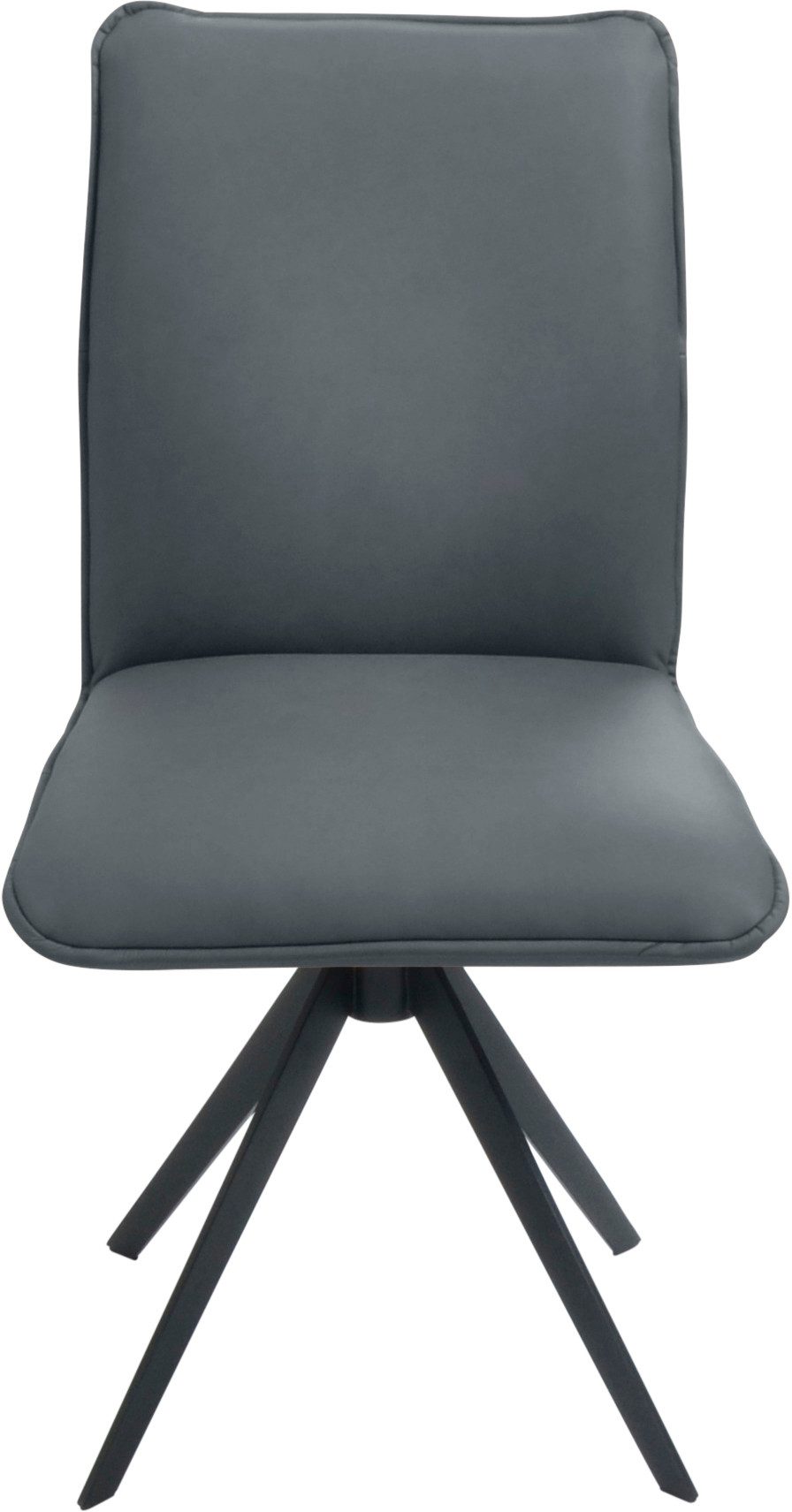 K+W Komfort & Wohnen Esszimmerstuhl Drehstuhl, Lederstuhl, Blitzdrehkreuz und Rückholfunktion, dekorativer 12mm Biese