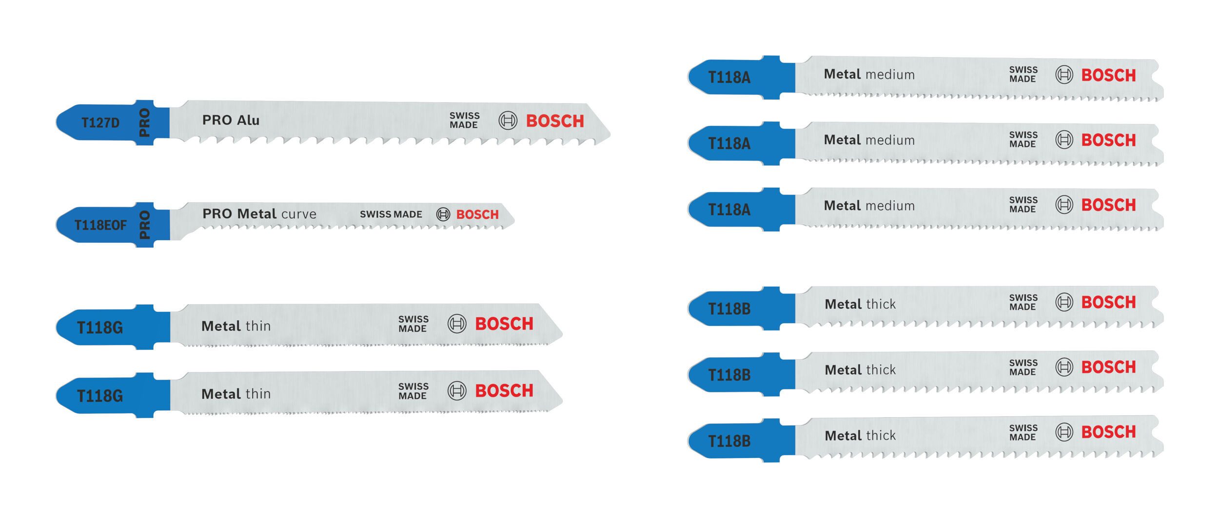 BOSCH Stichsägeblatt (10 Teile), Set Metal Advanced, 10-teilig