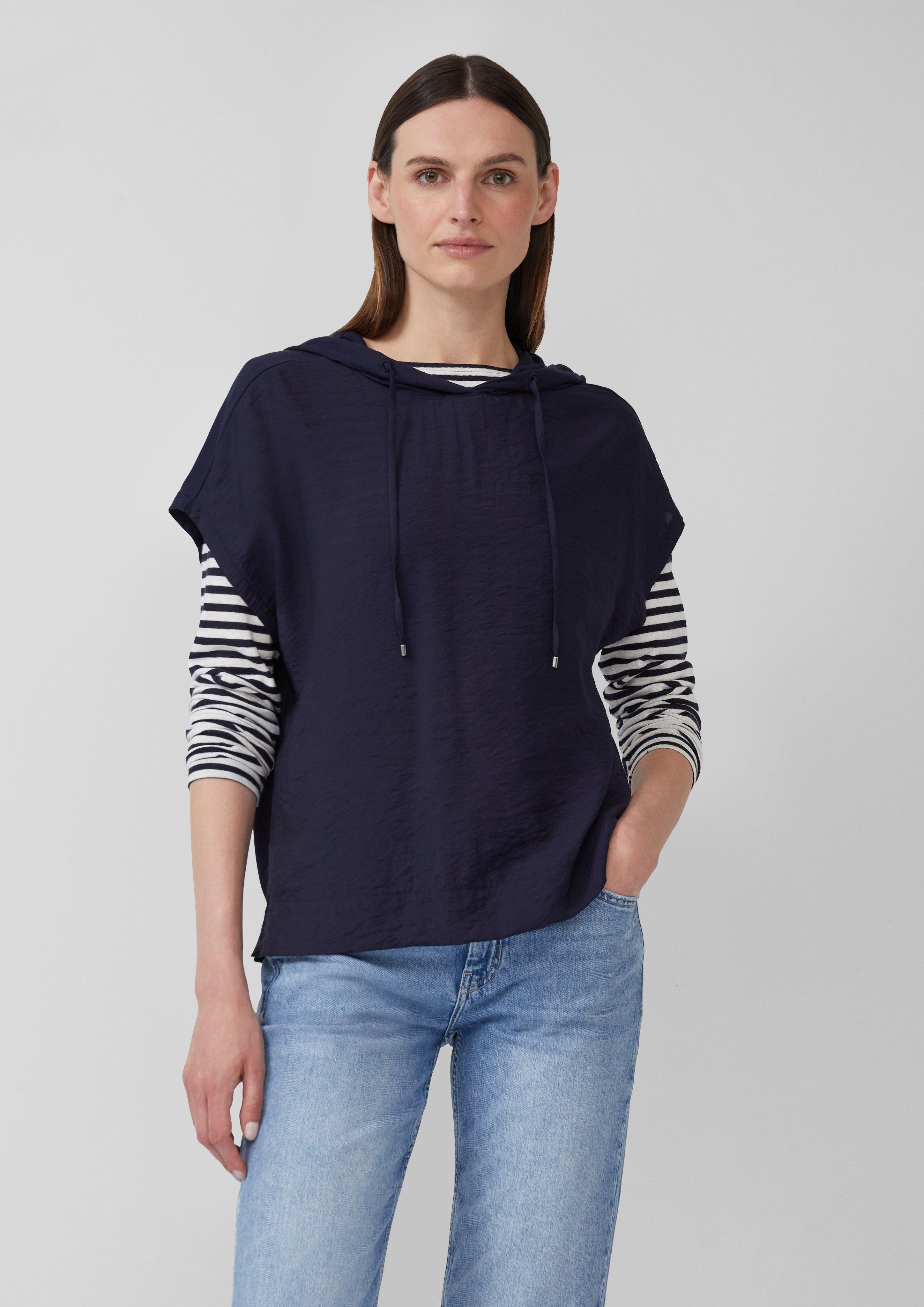 s.Oliver Shirttop Lässiges Kapuzenshirt mit überschnittenen günstig online kaufen