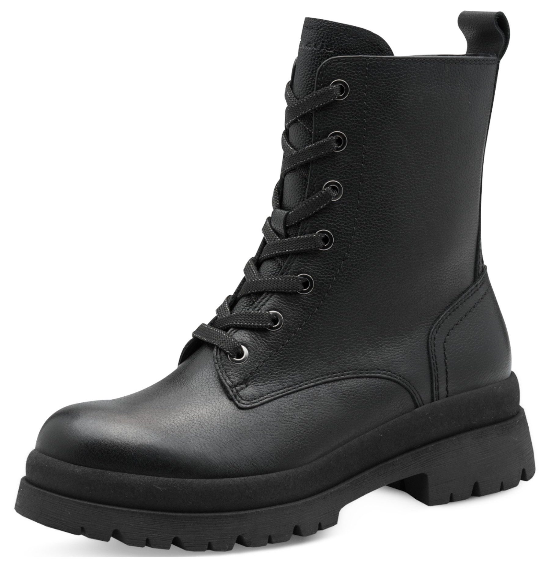1-25233-45 003 Black Leather Stiefelette