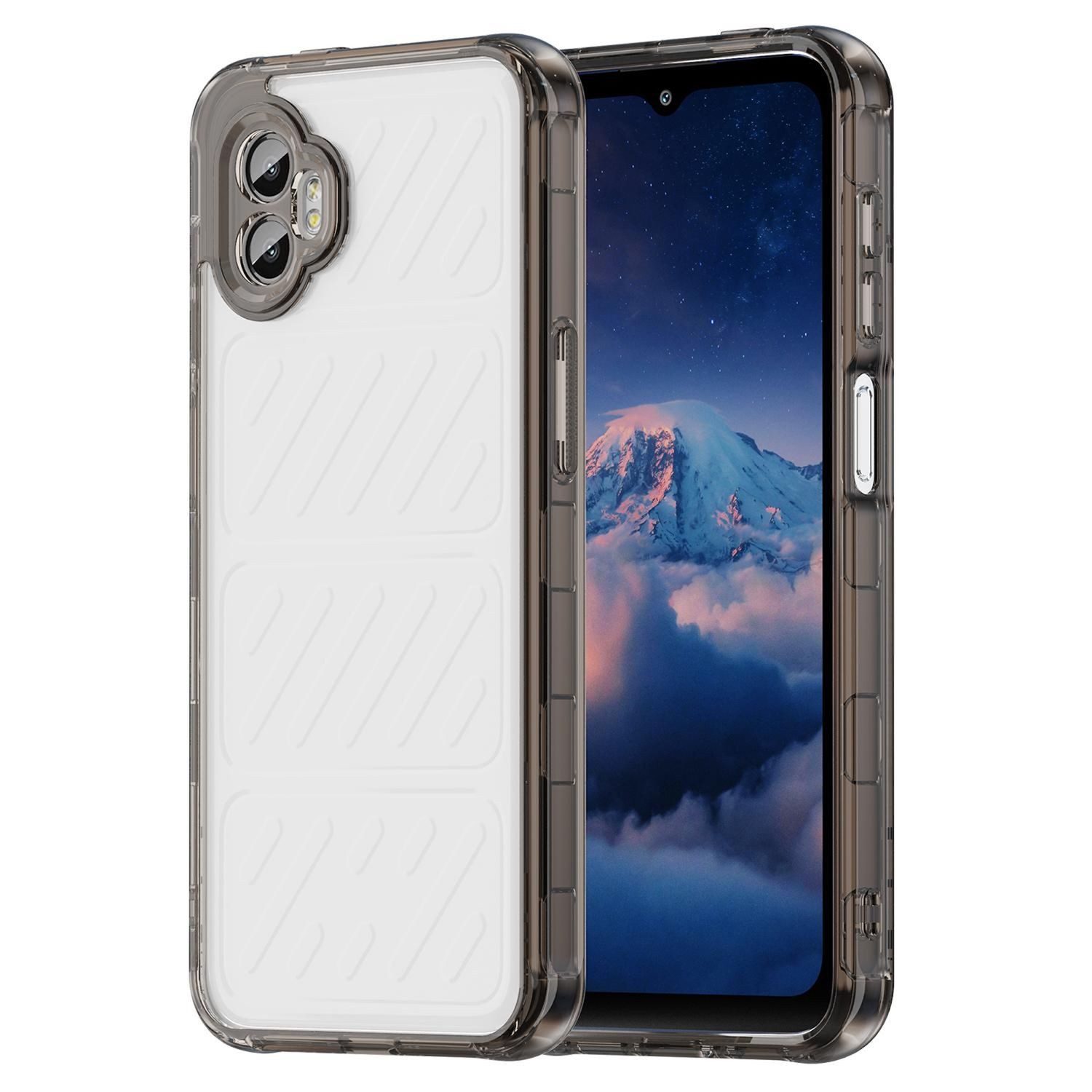 Wigento Handyhülle Für Samsung Galaxy XCover 7 Pro Hybrid Hülle mit Airbag Ecken Schwarz, Hybrid Hülle mit Airbag-Stoßschutz und robuster Rückseite