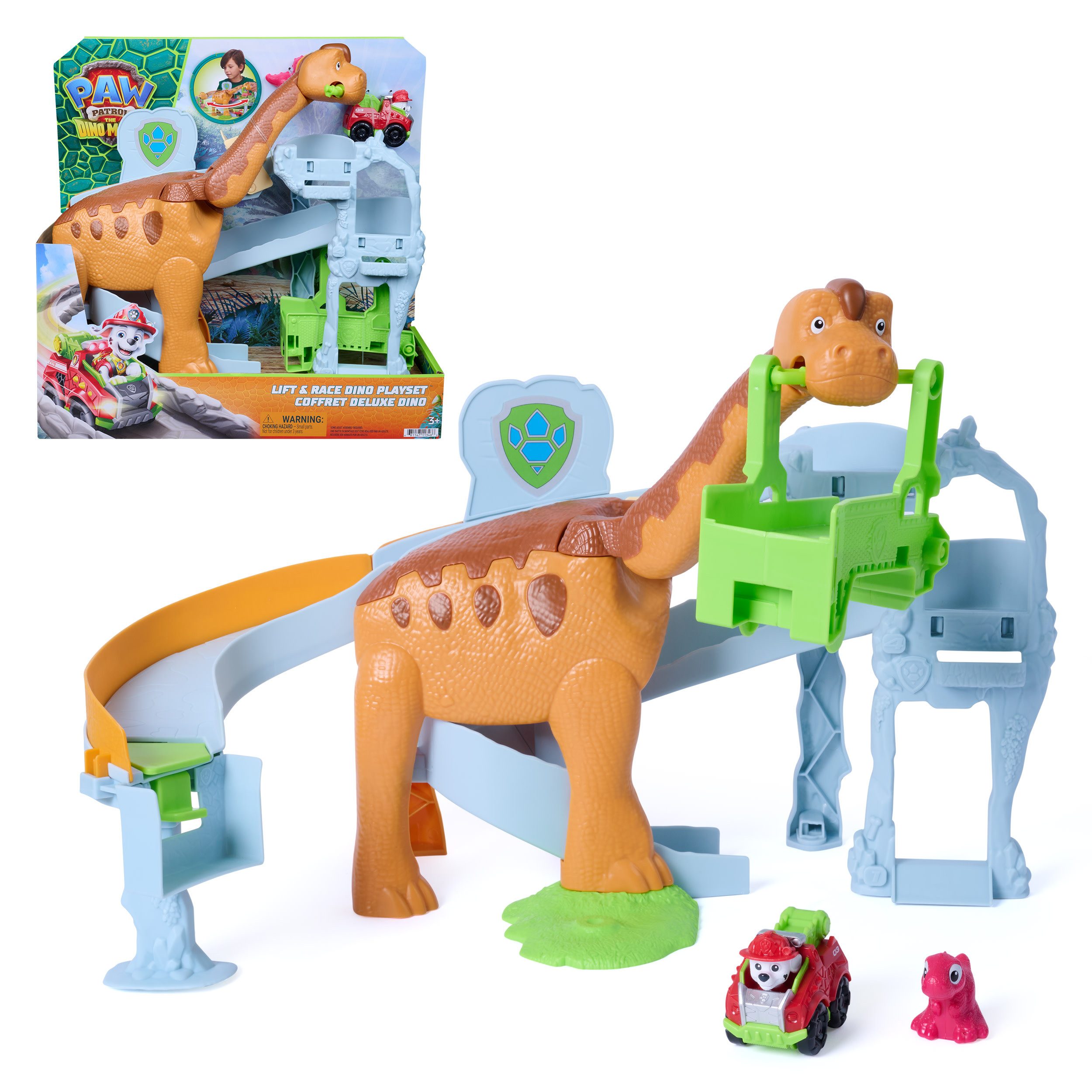 Spin Master Spielwelt PAW Patrol: Der Dino Film, Pup Squad Lift & Race Dino Spielset