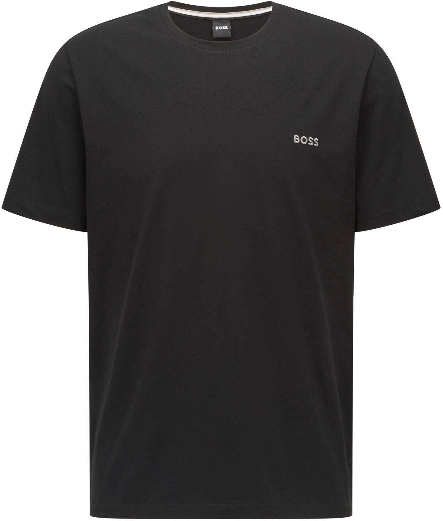 schwarz BOSS T-Shirt Brustlogo mit