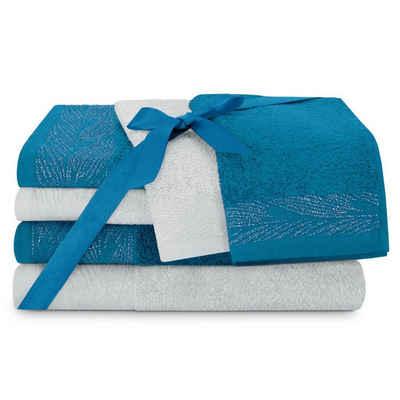 AmeliaHome Handtuch Set Handtücher Handtuch Duschtuch Gästetuch Saunatuch 100% Baumwolle, Baumwolle, (Set, 6-tlg), Mit Muster