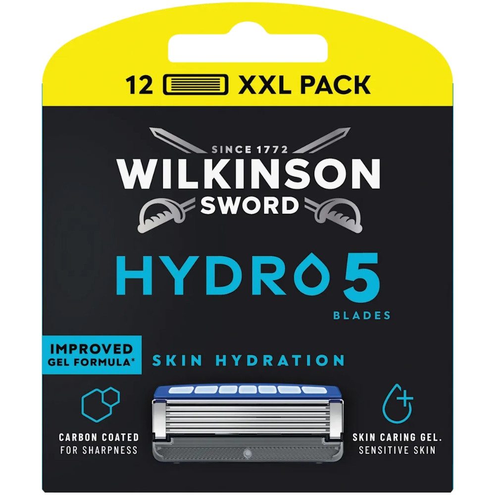 Wilkinson Rasierklingen Hydro 5, 12-tlg., 12er Pack, 5 Klingen mit Aloe Vera Gel