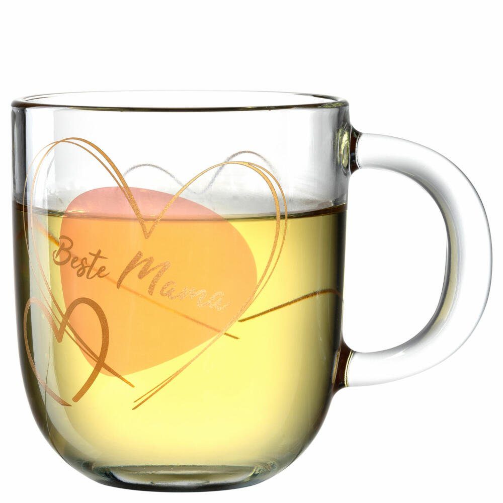 LEONARDO Tasse Emozione Beste Mama, 400 ml, Kalk-Natron-Glas