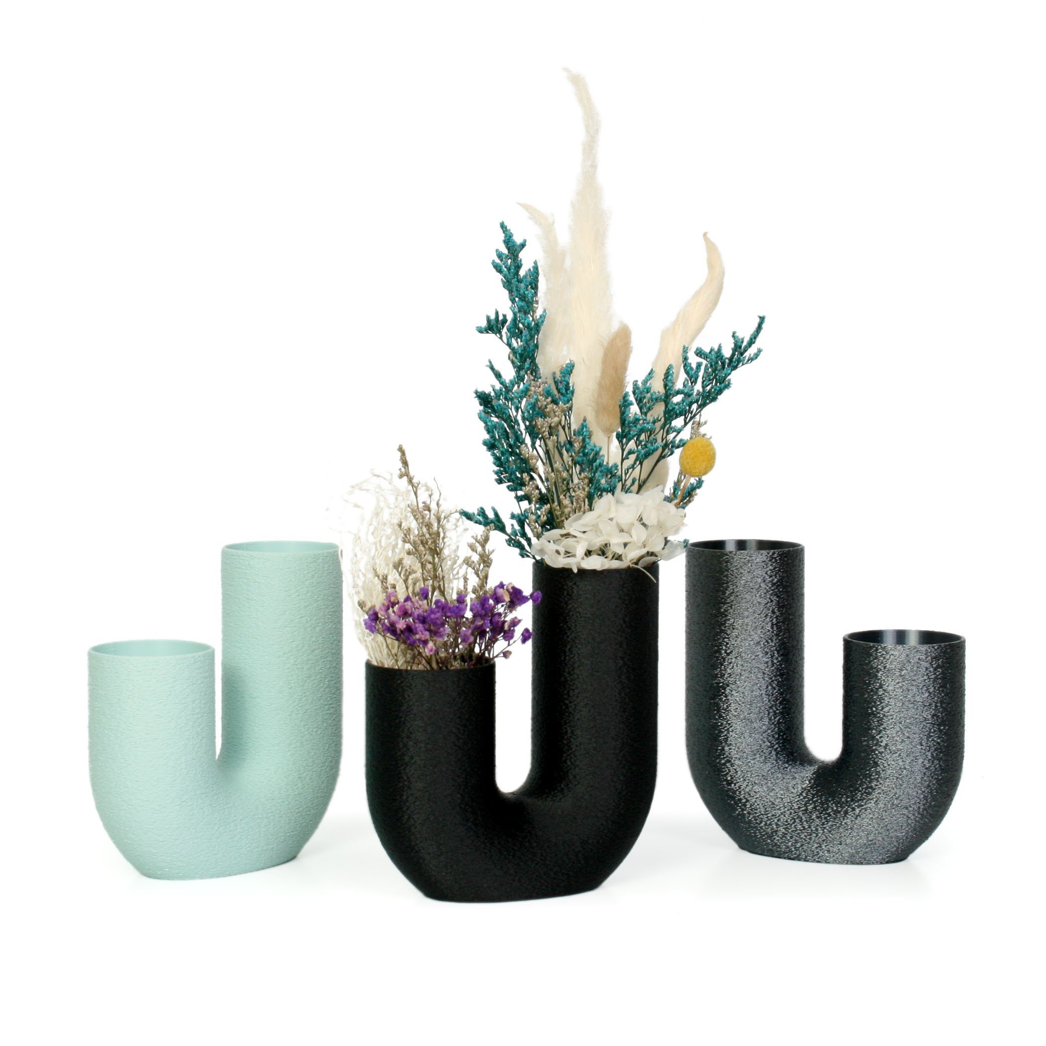 Kreative Feder Dekovase Designer Vase nachwachsenden Rohstoffen; aus Bronze bruchsicher wasserdicht & aus Bio-Kunststoff, – Blumenvase Dekorative