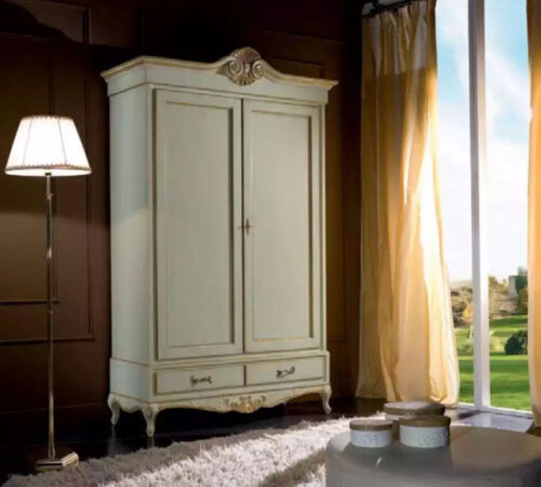 Italy Kleiderschrank Kleiderschrank Klassischer JVmoebel Möbel (1-St., Weiß Holz Kleiderschrank) Schlafzimmer in Made Neu