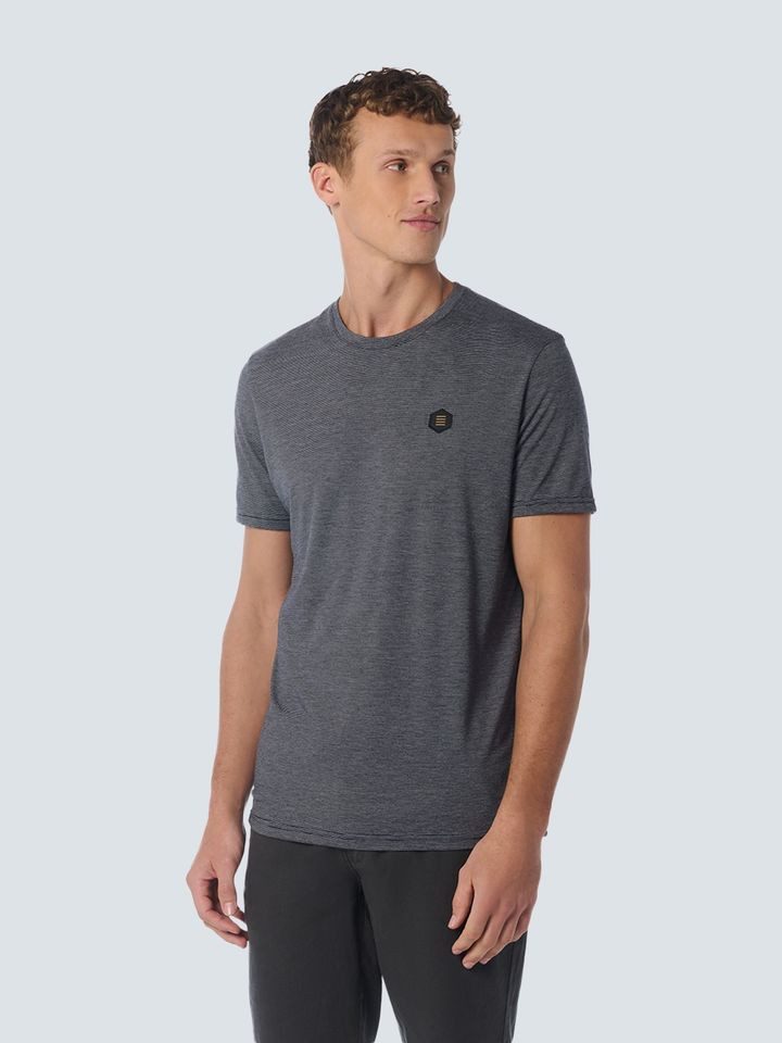 NO EXCESS T-Shirt - Basic Shirt kurzarm - T-Shirt Crewneck 2 Coloured Stripes