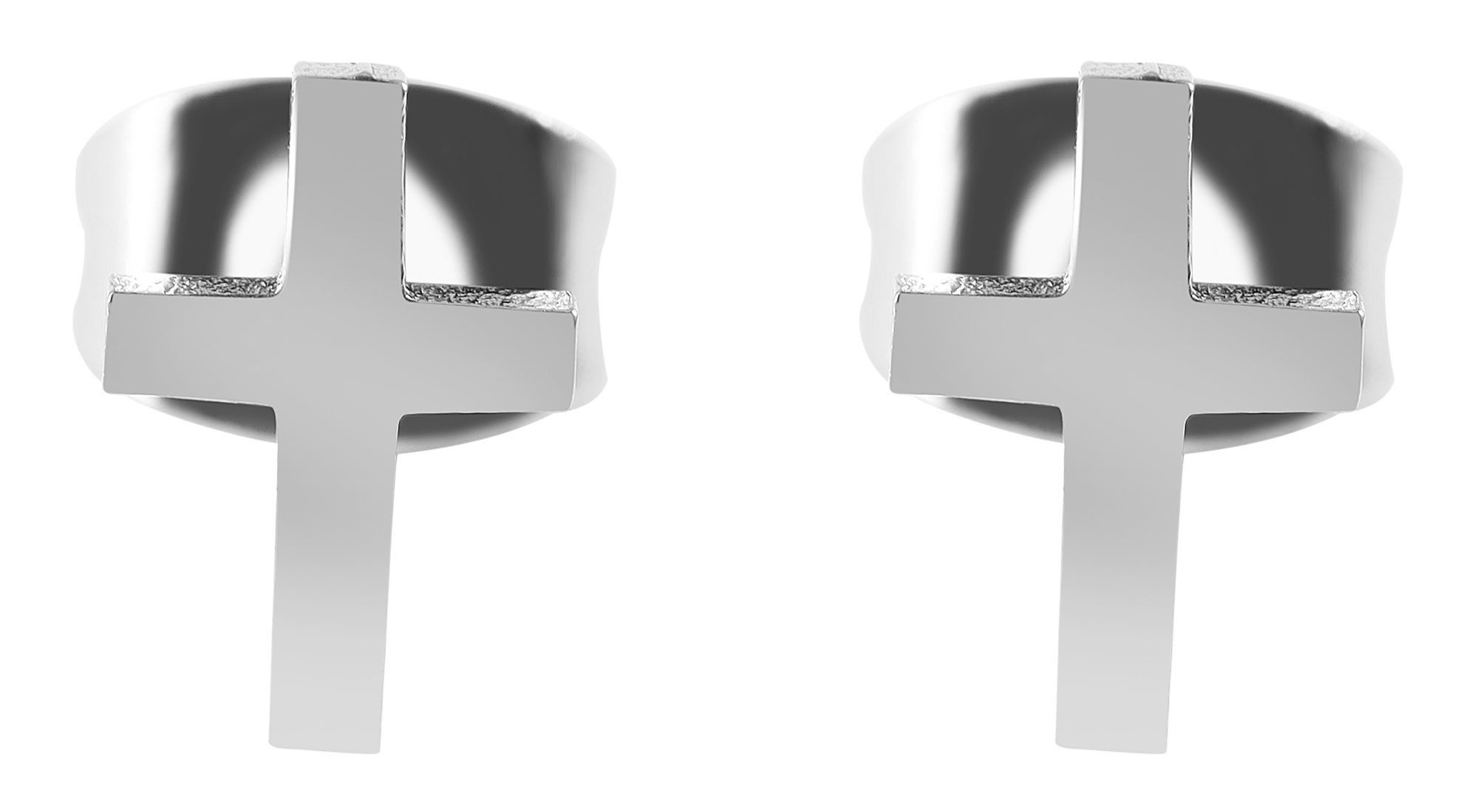 Paar Ohrhänger Ohrringe – Ohrstecker Kreuz aus Edelstahl