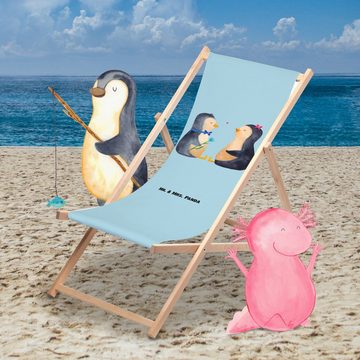 Mr. & Mrs. Panda Gartenliege Pinguin Pärchen - Eisblau - Geschenk, Traumpaar, glücklich, Strandlie, 1 St., Ultrabequem