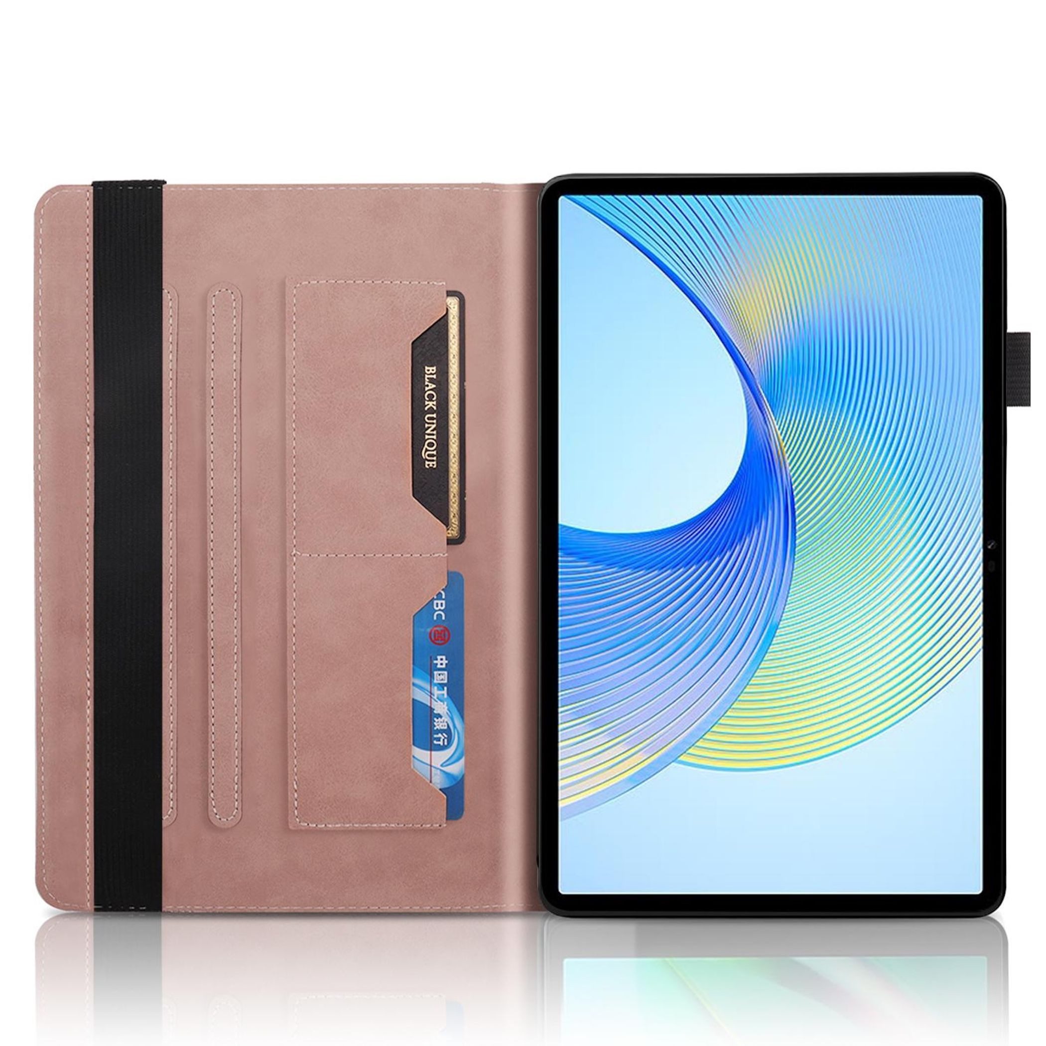 Wigento Tablet-Hülle Für Samsung Galaxy Tab S10 FE Plus Kunstleder Baum Design Tasche Pink, Baum Design Hülle mit Standfunktion und Kratzschutz