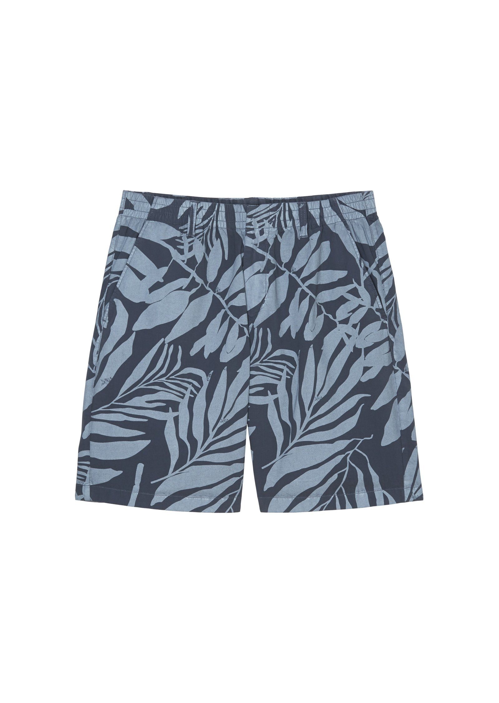 Marc O'Polo Shorts mit Blätter-Allover-Print blau