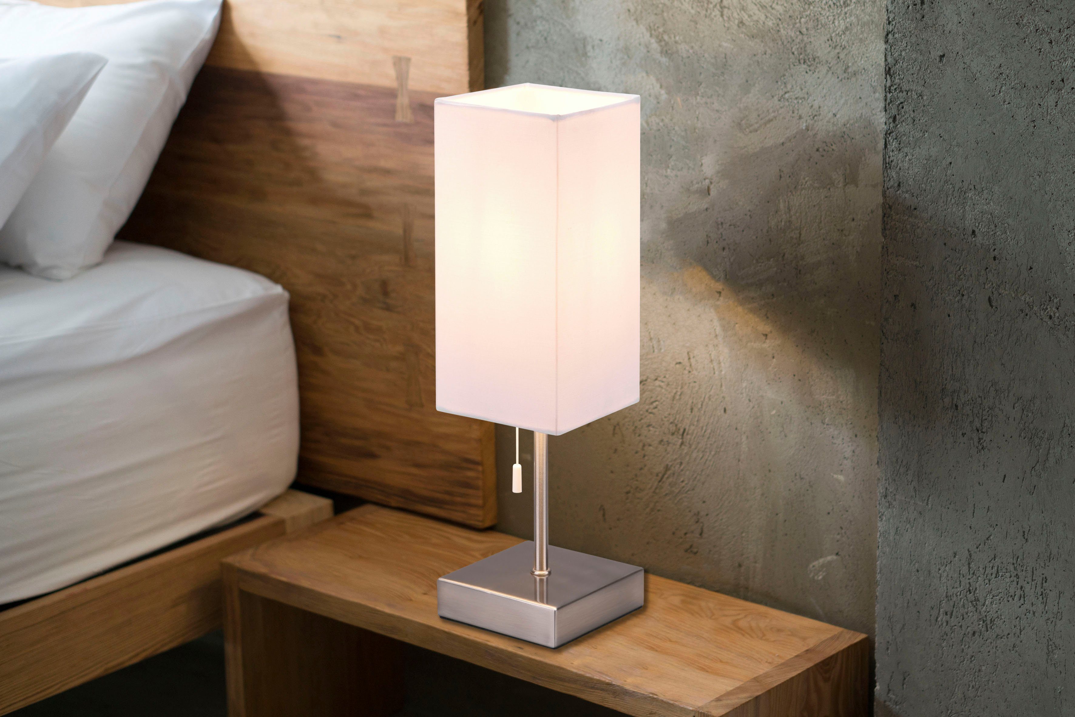 Reality Leuchten Schreibtischlampe Ole, Ein-/Ausschalter, USB-Anschluss mit Ladefunktion, ohne Leuchtmittel, warmweiß - kaltweiß, Nachttischlampe Zugschalter USB-C Lademöglichkeit exkl 1xE27 max 25W