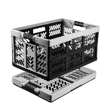 Top-Innovativ Klappbox 2er Set-KLAPPBOX Silber-Anthrazit Faltbox Lagerbox Einkaufsbox 45 L, Profi-Klappbox Soft-Touch