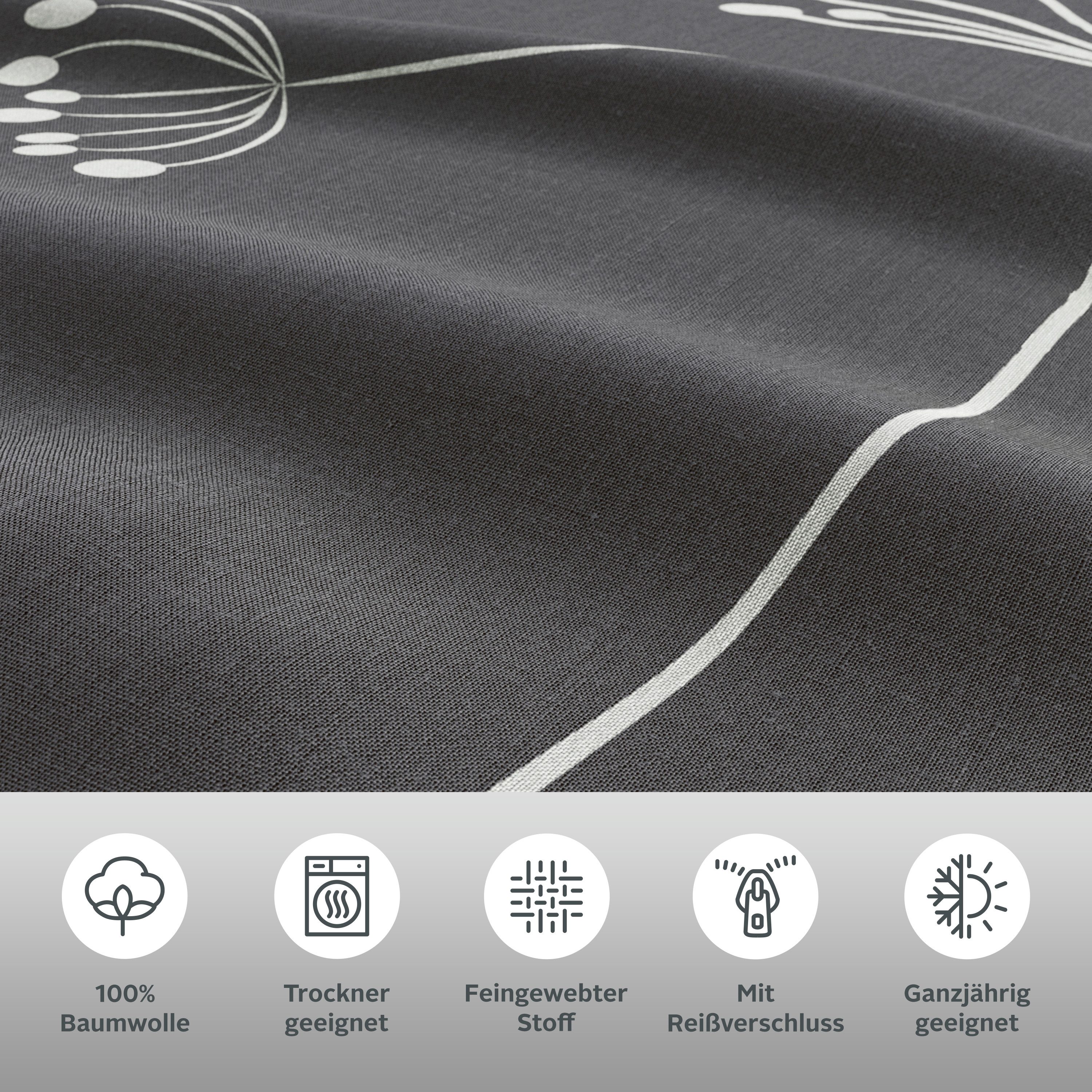 OTTO home Bettwäsche Soucy, Renforcé, 2 teilig, ab Gr. 135x200, 100% Baumwolle, Renforcé & PREMIUM Satin (TC300)