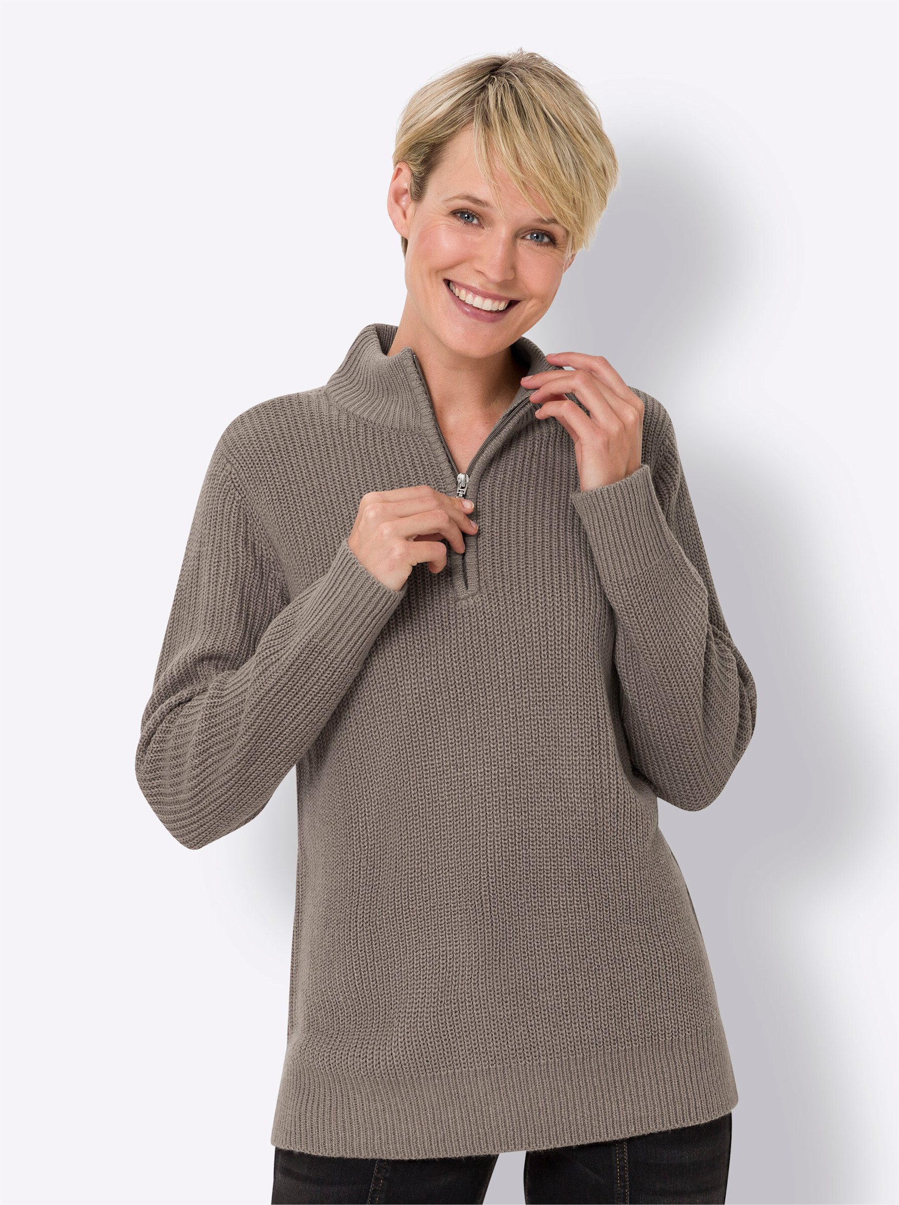Strickpullover Stehkragenpullover