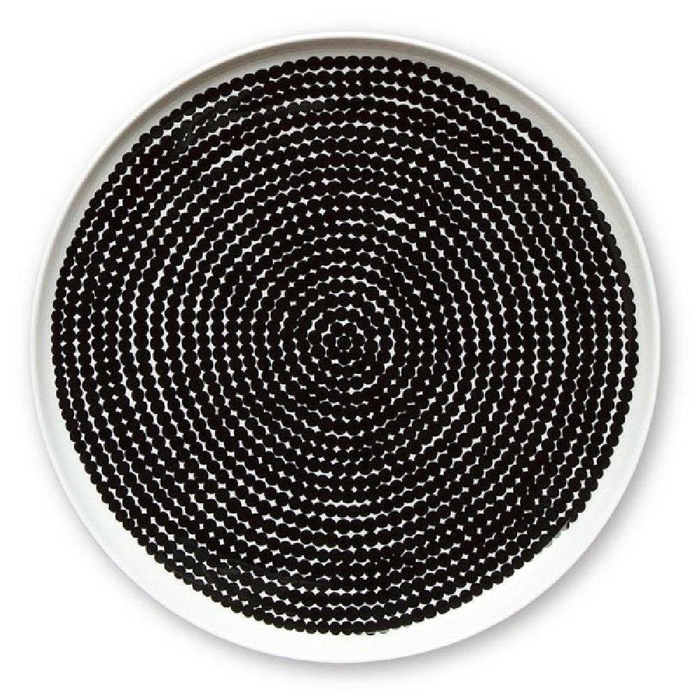 Marimekko Servierplatte Platte Oiva-Räsymatto Schwarz-Weiß Rund (25cm)