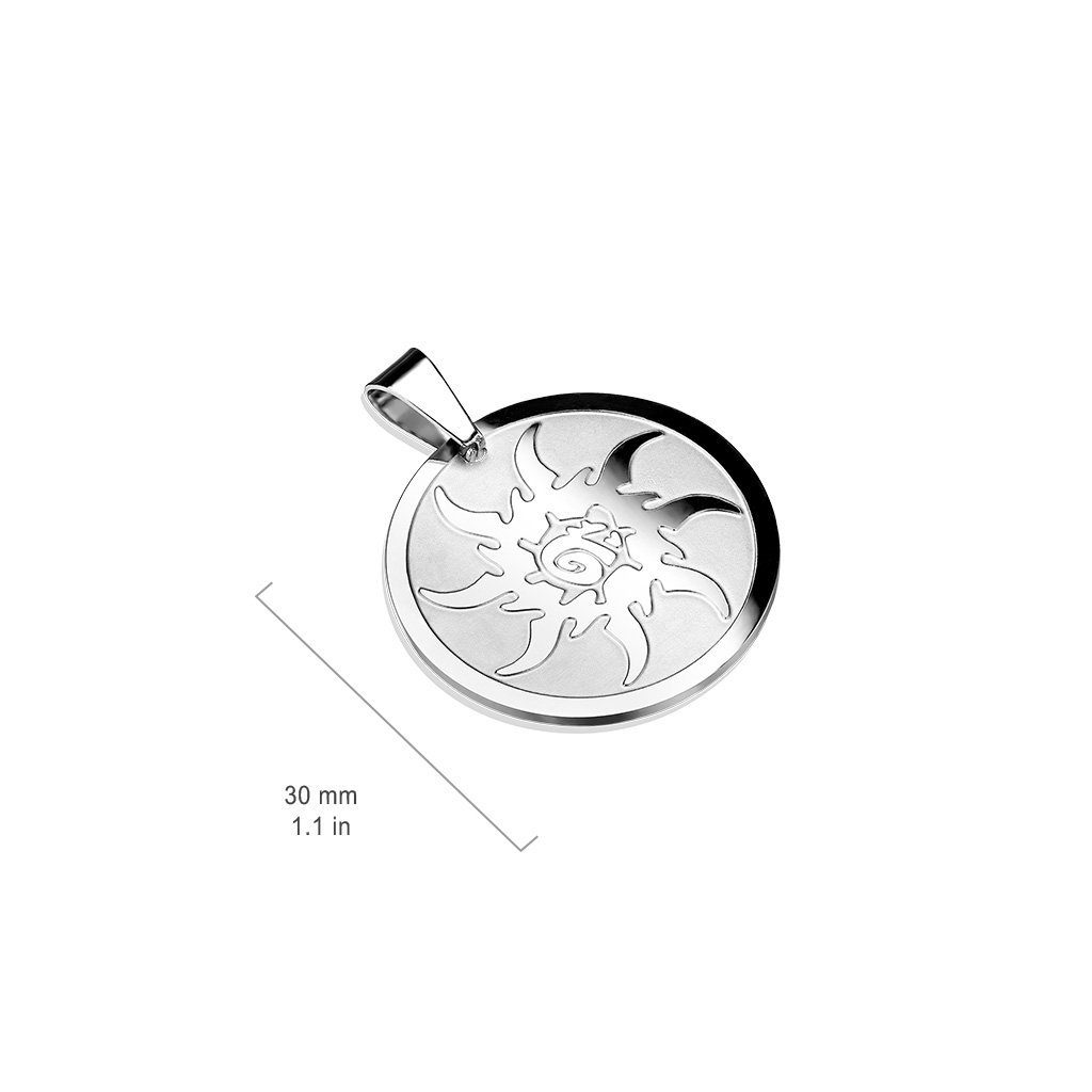 BUNGSA Kettenanhänger Anhänger Sonnenrad Silber aus Edelstahl Unisex (1-tlg), Pendant Halsketten – Bild 2 von 3