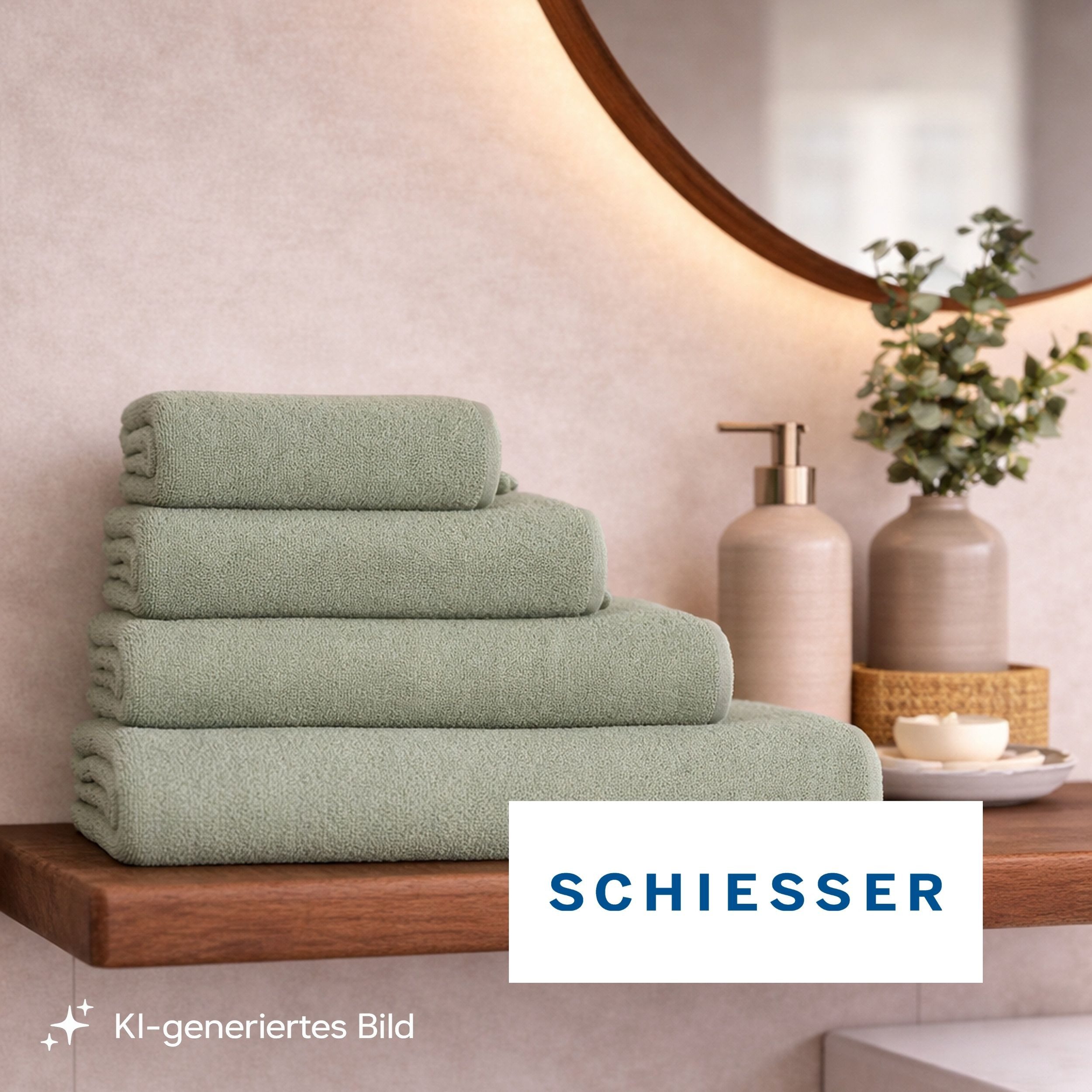 Schiesser Gästehandtücher Milano aus 100% Baumwolle mit eleganter Bordüre in Hoch-Tief-Optik, Frottier (Set, 5-St), OEKO-TEX® MADE IN GREEN – Bild 3 von 5