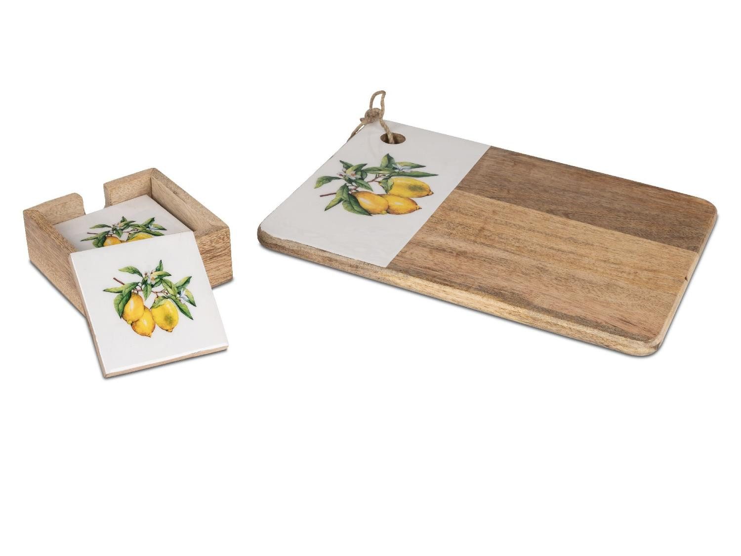 formano Servierplatte Zitronen, Mangoholz, Lebensmittelecht, Natur, Zitronen, H: 1cm