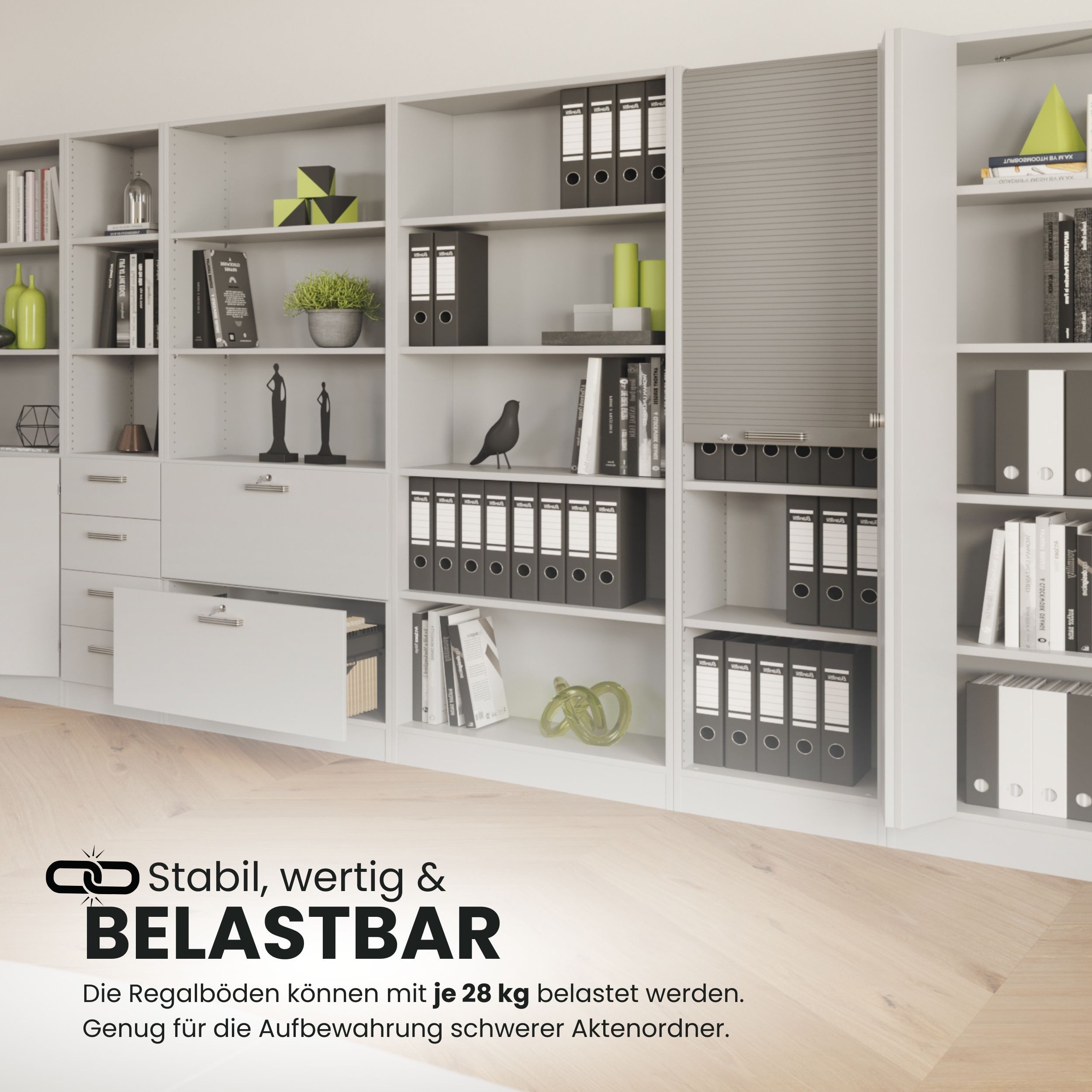 bümö Aktenregal office Regal, Büroregal - 3 Ordnerhöhen, Dekor: Ahorn