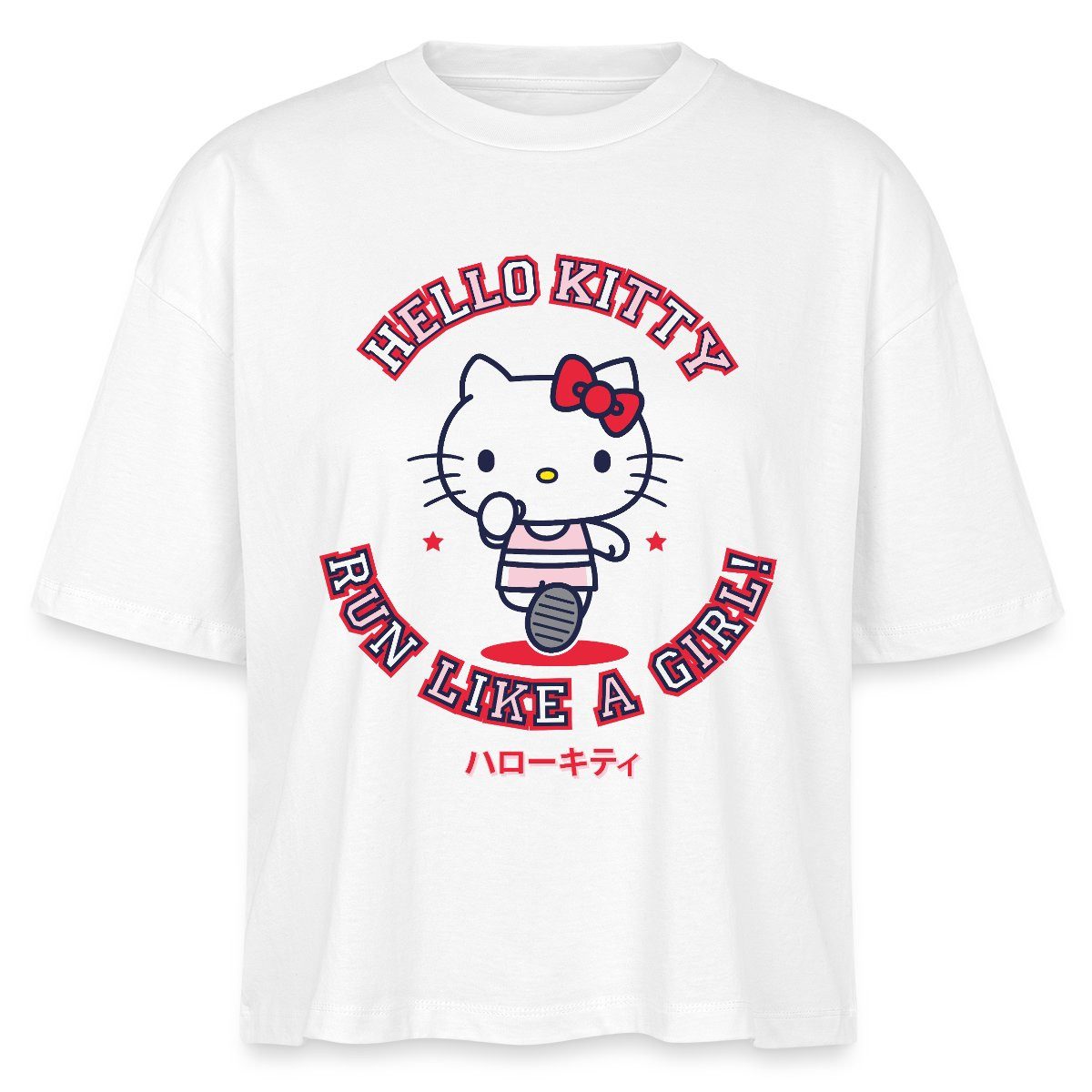 T-Shirt Hello Kitty Run Like A Girl Sport Boxy Shirt Damen