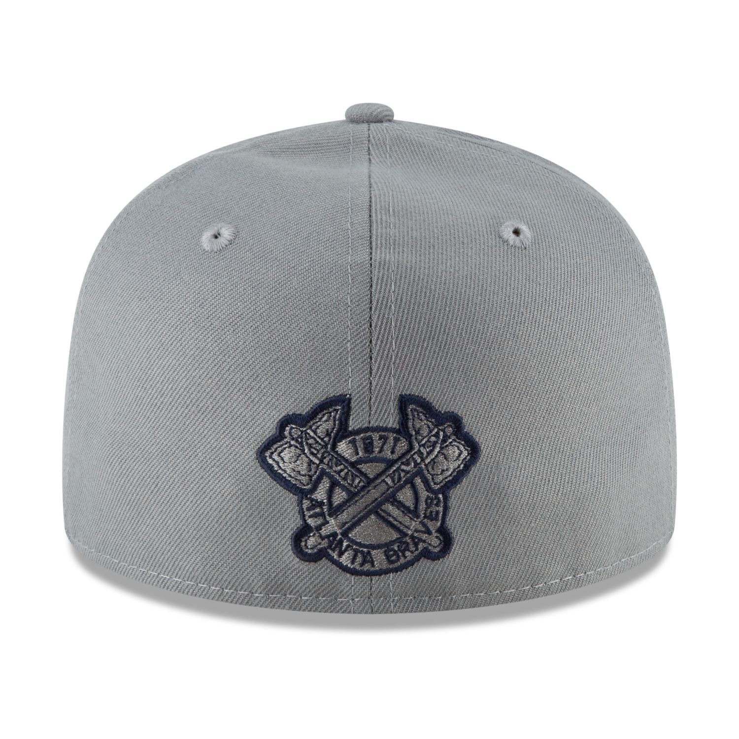 New Era Fitted Cap 59Fifty MLB Team GREY Braves STORM Atlanta Cooperstown