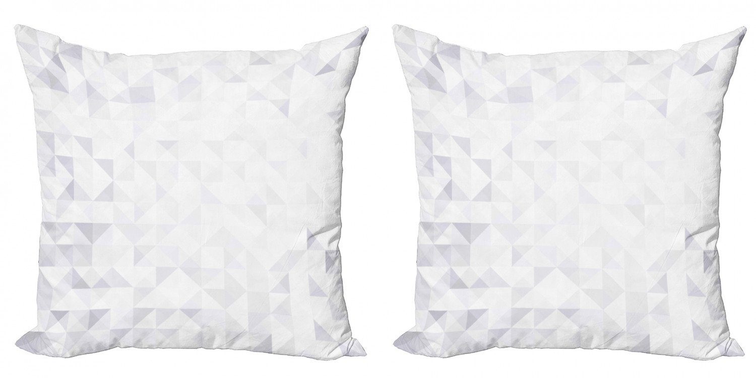 Kissenbezüge Modern Accent Doppelseitiger Digitaldruck, Abakuhaus (2 Stück), Grau und Weiß Geometrisch | Kissenbezüge