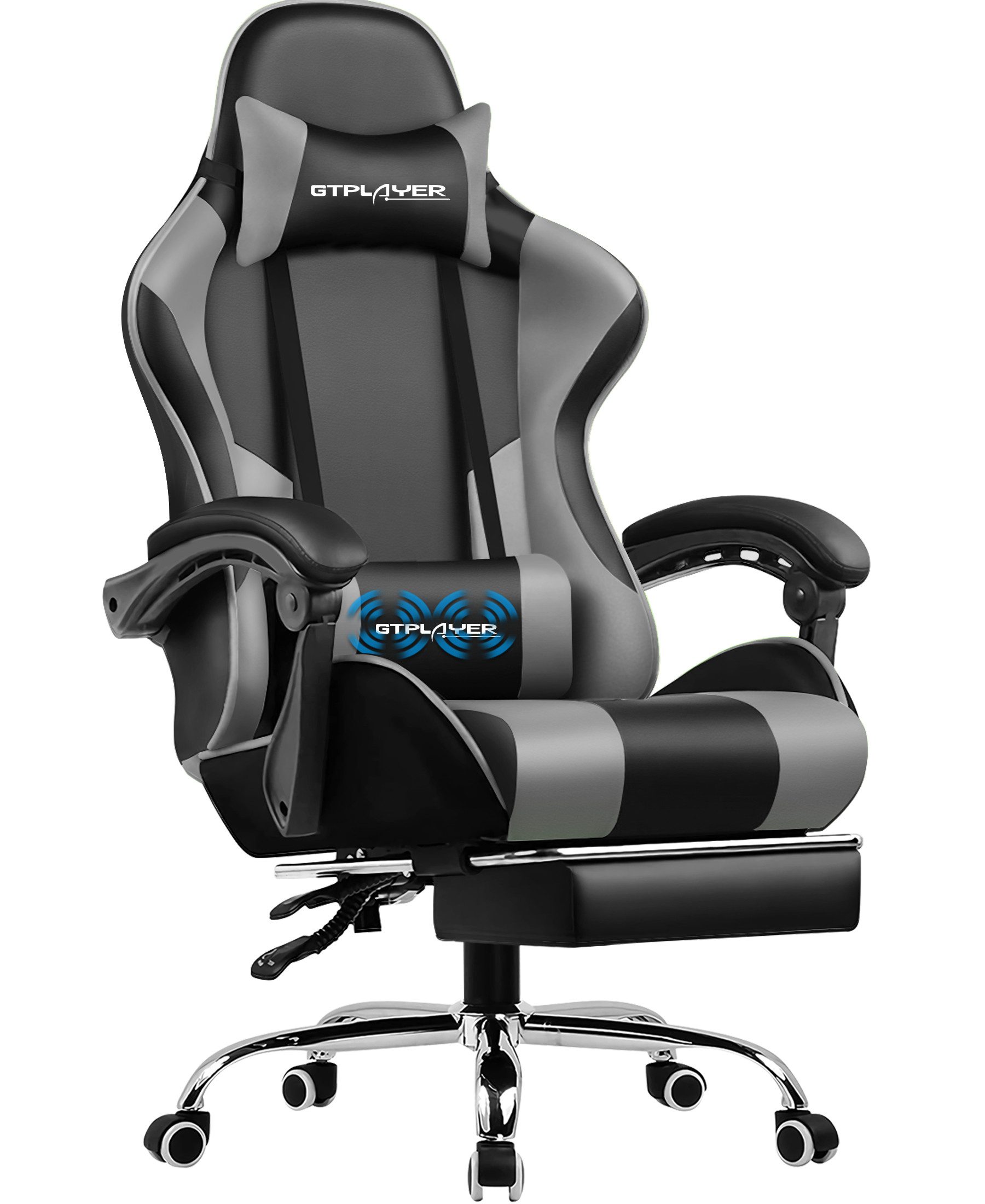 GTPLAYER Gaming-Stuhl Bürostuhl mit Massagefunktion, Fußstütze, günstig online kaufen