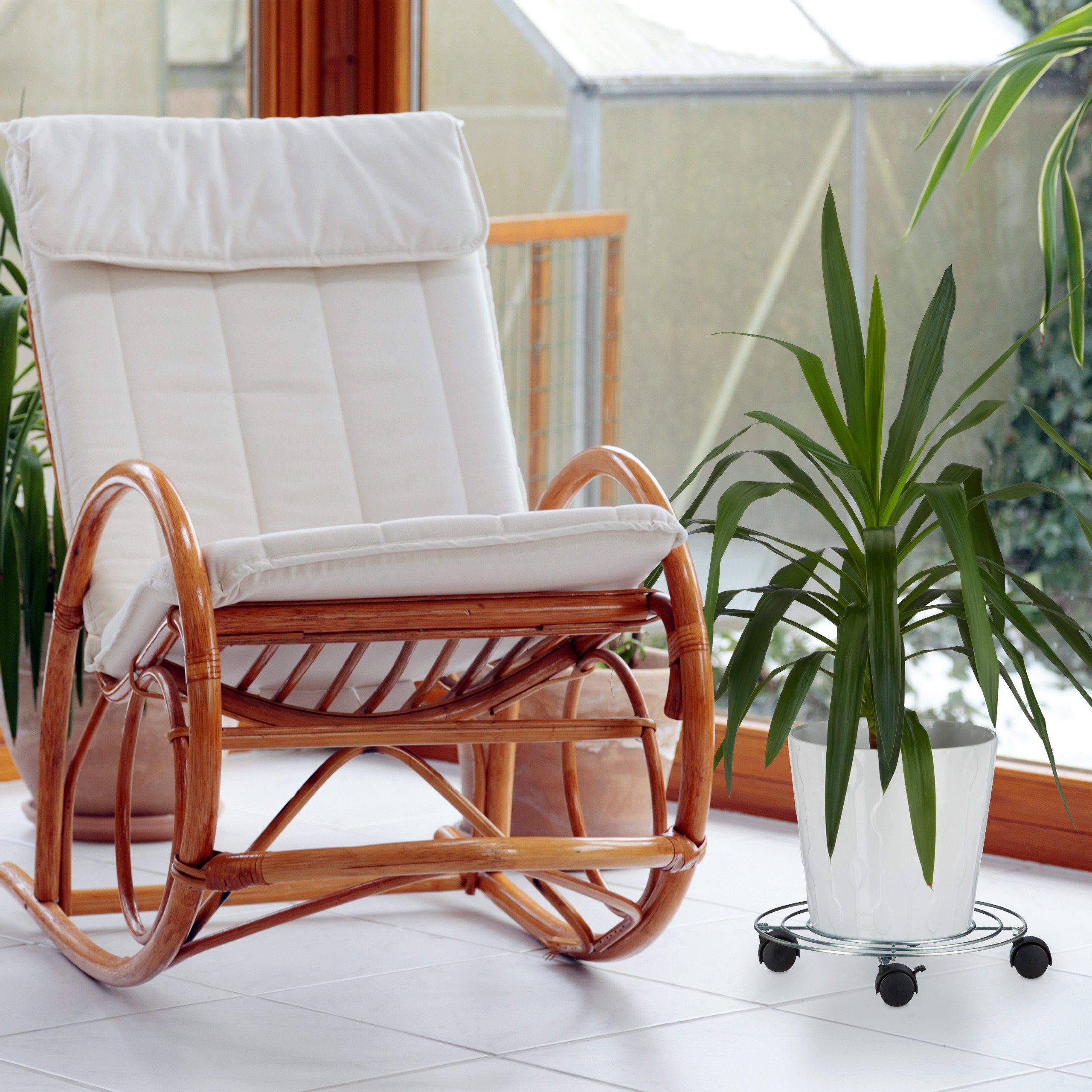relaxdays Blumentopfuntersetzer Pflanzenroller mit Bremse günstig online kaufen