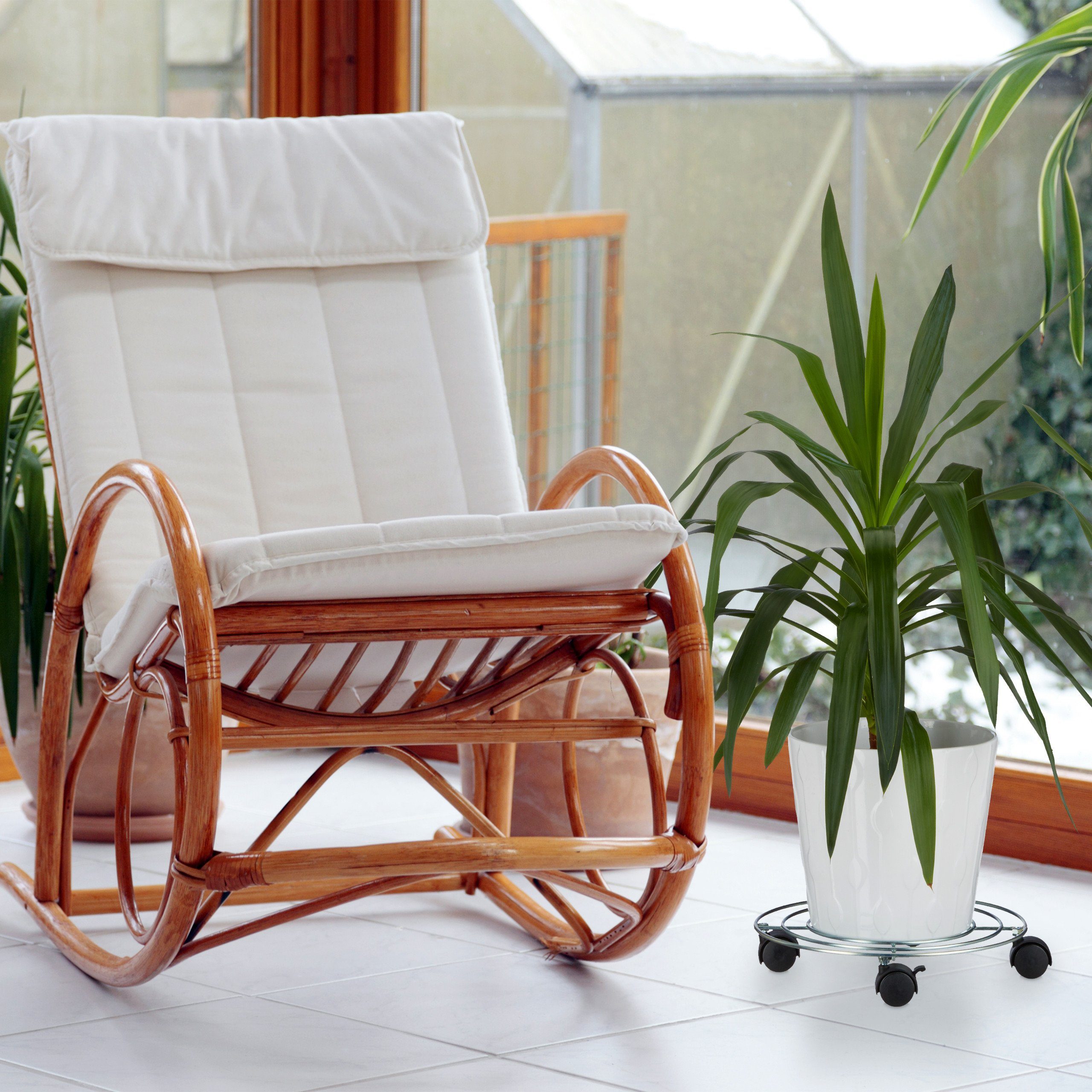 Pflanzenroller Bremse Blumentopfuntersetzer mit relaxdays