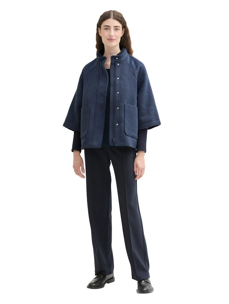 TOM TAILOR Blouson cape jacket nighttime blue melange günstig online kaufen