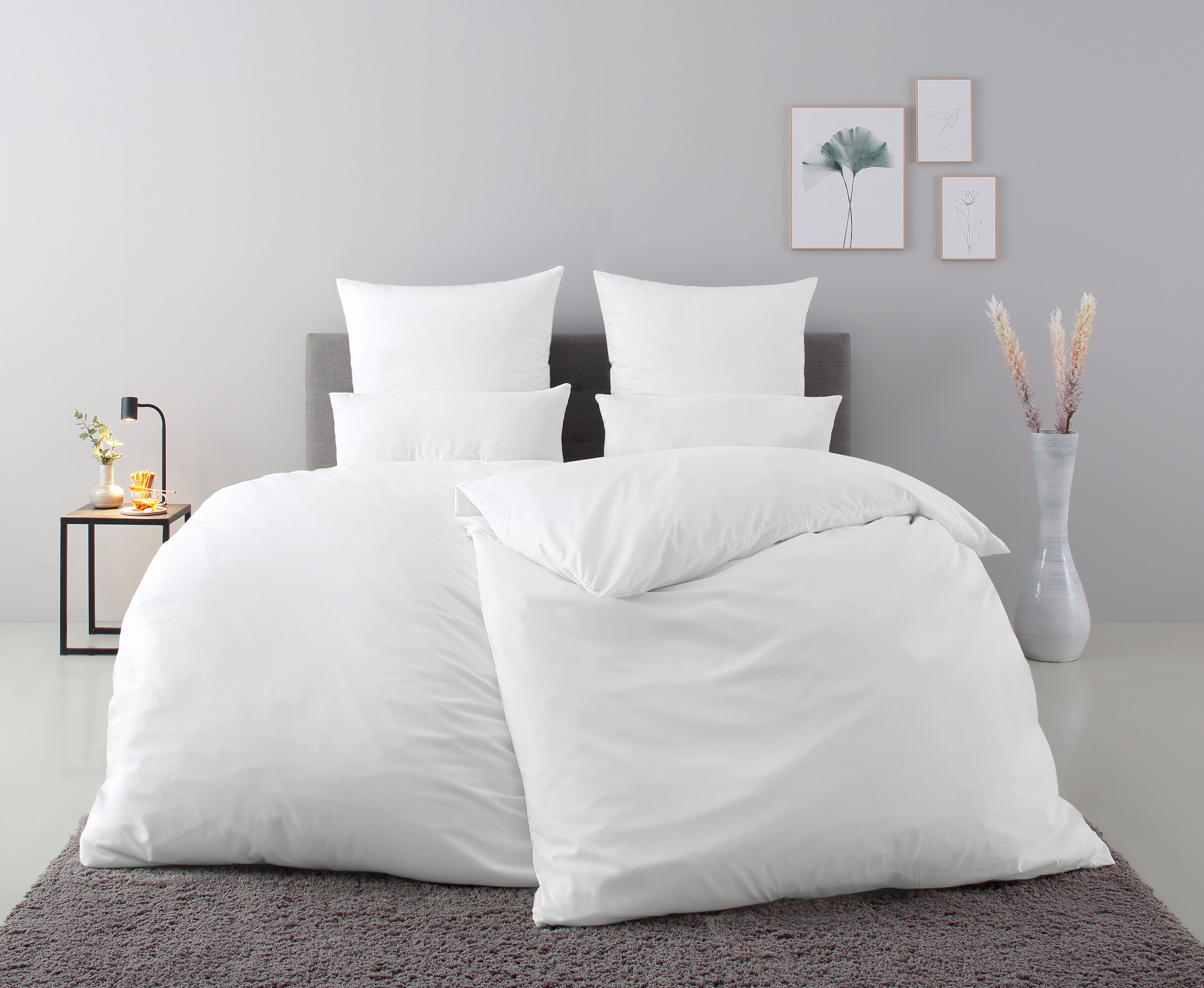OTTO home Bettwäsche Desner 100% Microfaser, extra weich, allergikerfreundlich, Microfaser, 2 teilig, Premium Qualität, uni, schnell trocknend, pflegeleicht, ab 135x200 cm