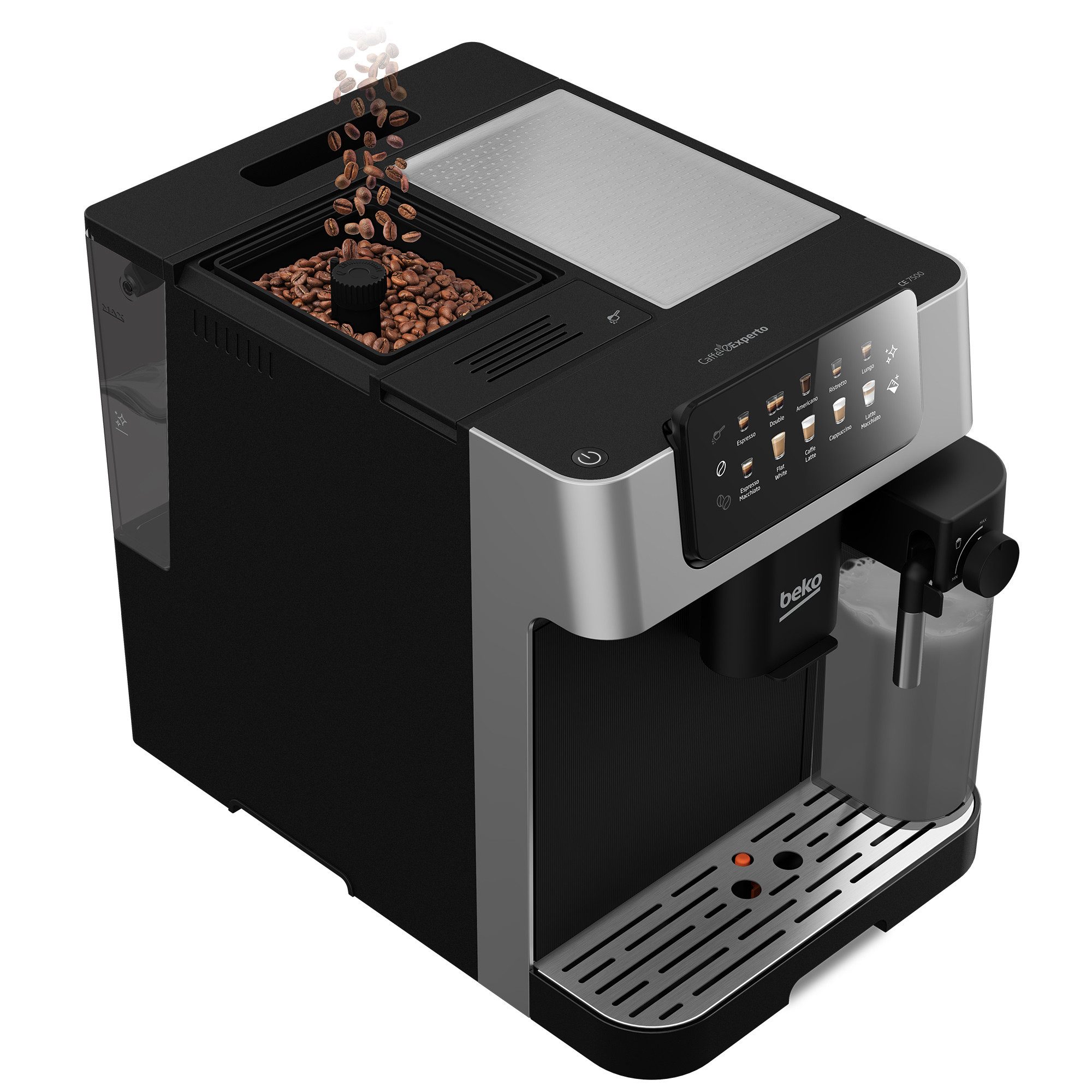 BEKO Kaffeevollautomat CEG 7304 X, Zweifachdüse inkl. Beleuchtung, Automatische Reinigung