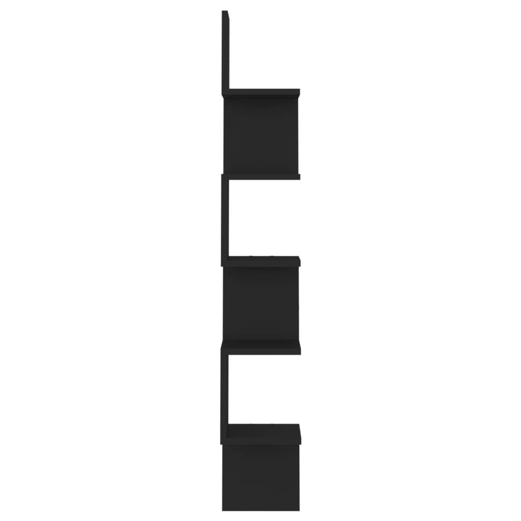 1-tlg. Holzwerkstoff, 20x20x127,5 Schwarz cm Regal vidaXL Wand-Eckregal