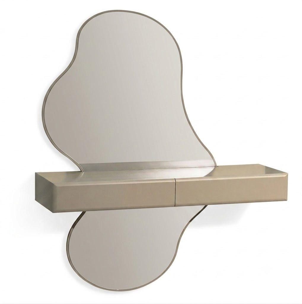 JVmoebel Wandspiegel Spiegel modern asymmetrisch Wohnzimmer Metallrahmen Gold (1-tlg)
